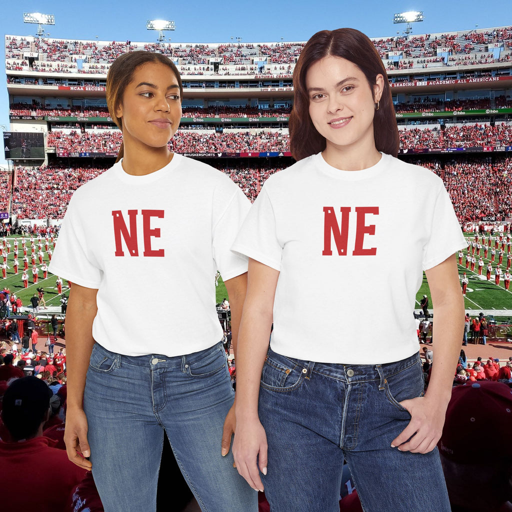 NE Letter T-Shirt — Minimal Red Initial Graphic Tee