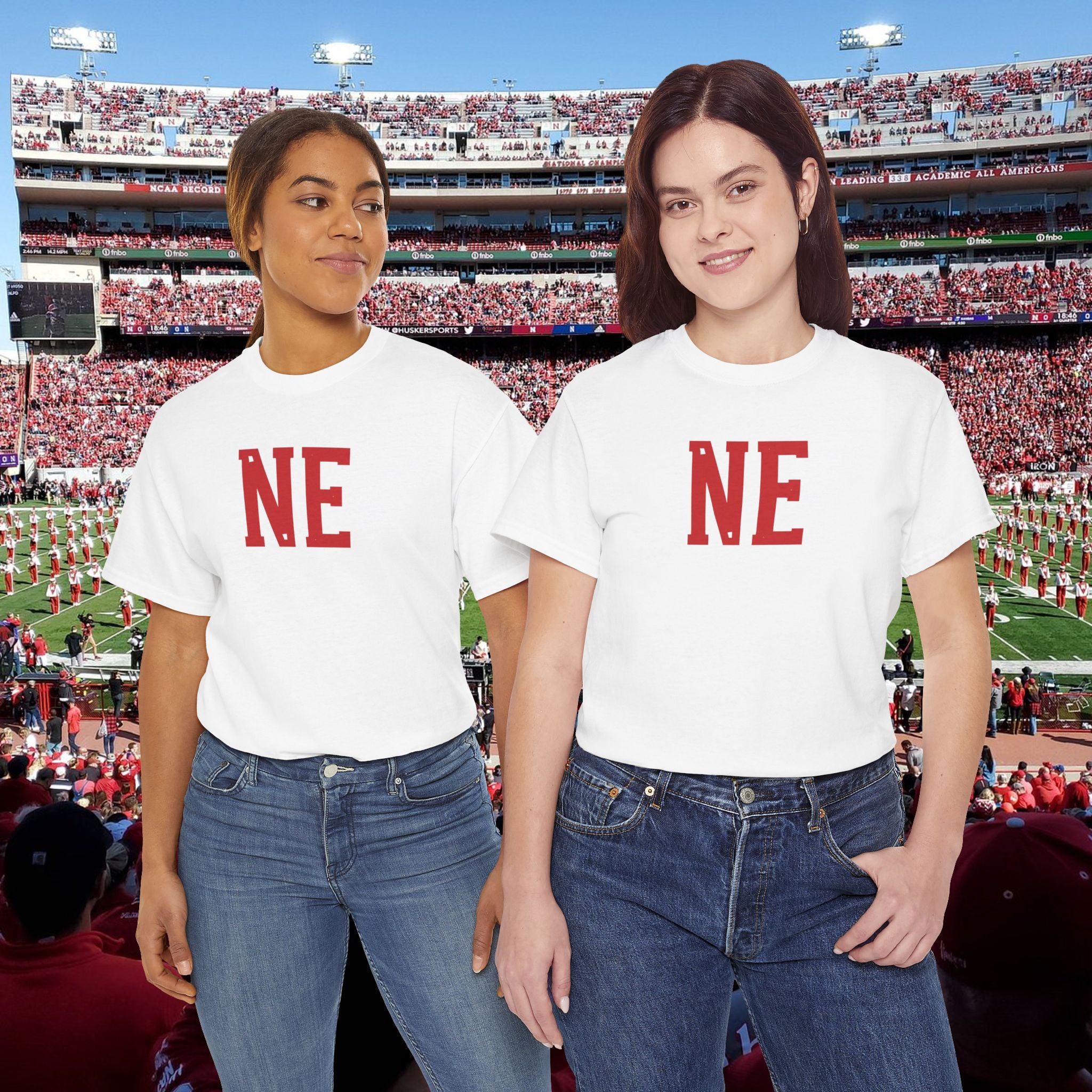 NE Letter T-Shirt — Minimal Red Initial Graphic Tee
