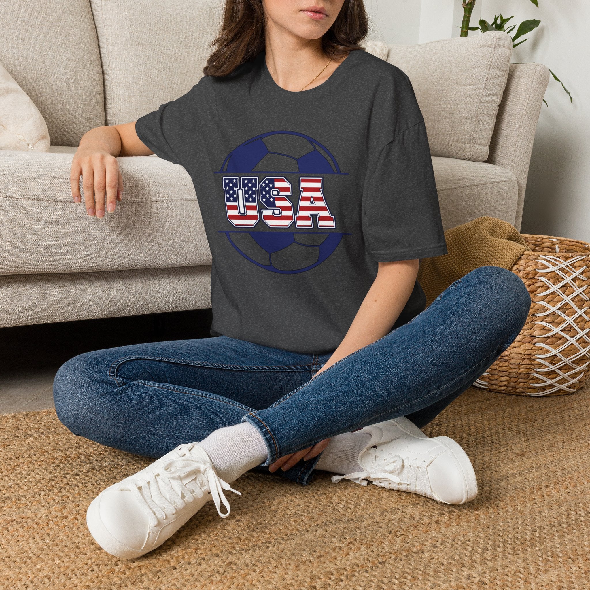 USA Soccer T-Shirt — American Flag Soccer Design