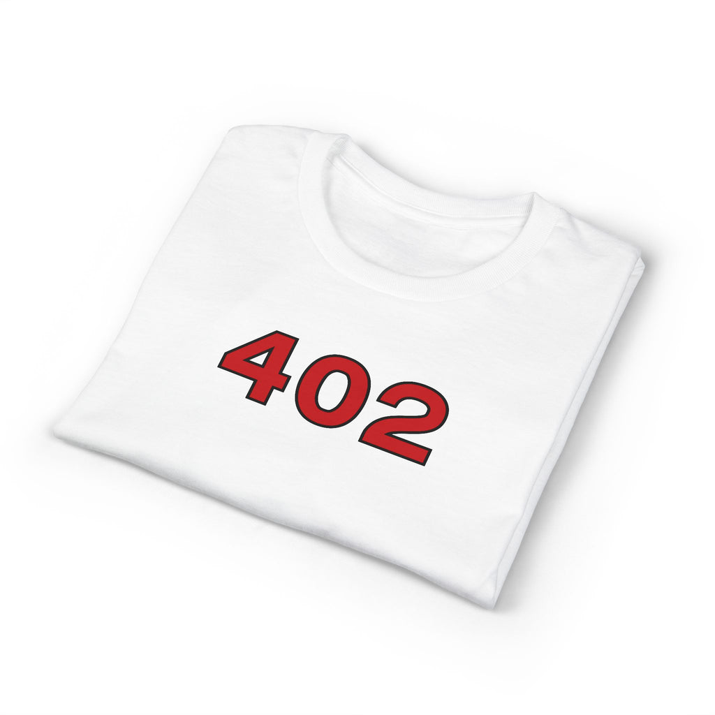 402 Number Tee — Simple Red Athletic Graphic T-Shirt