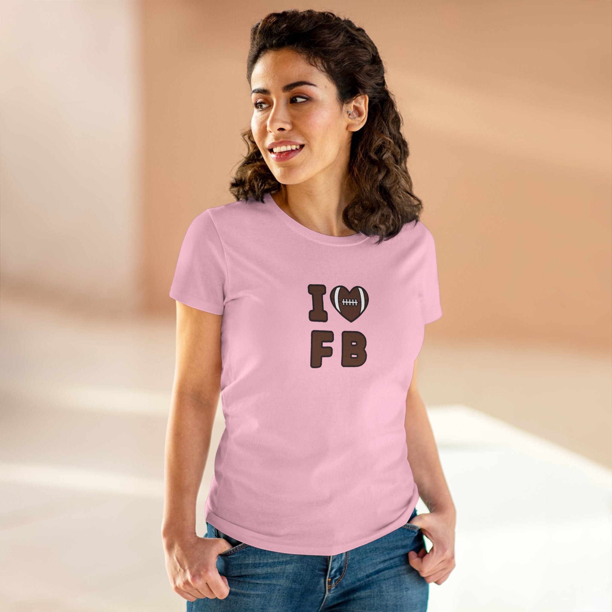 I Heart FB Football Women's Tee – Cute Football Lover Shirt