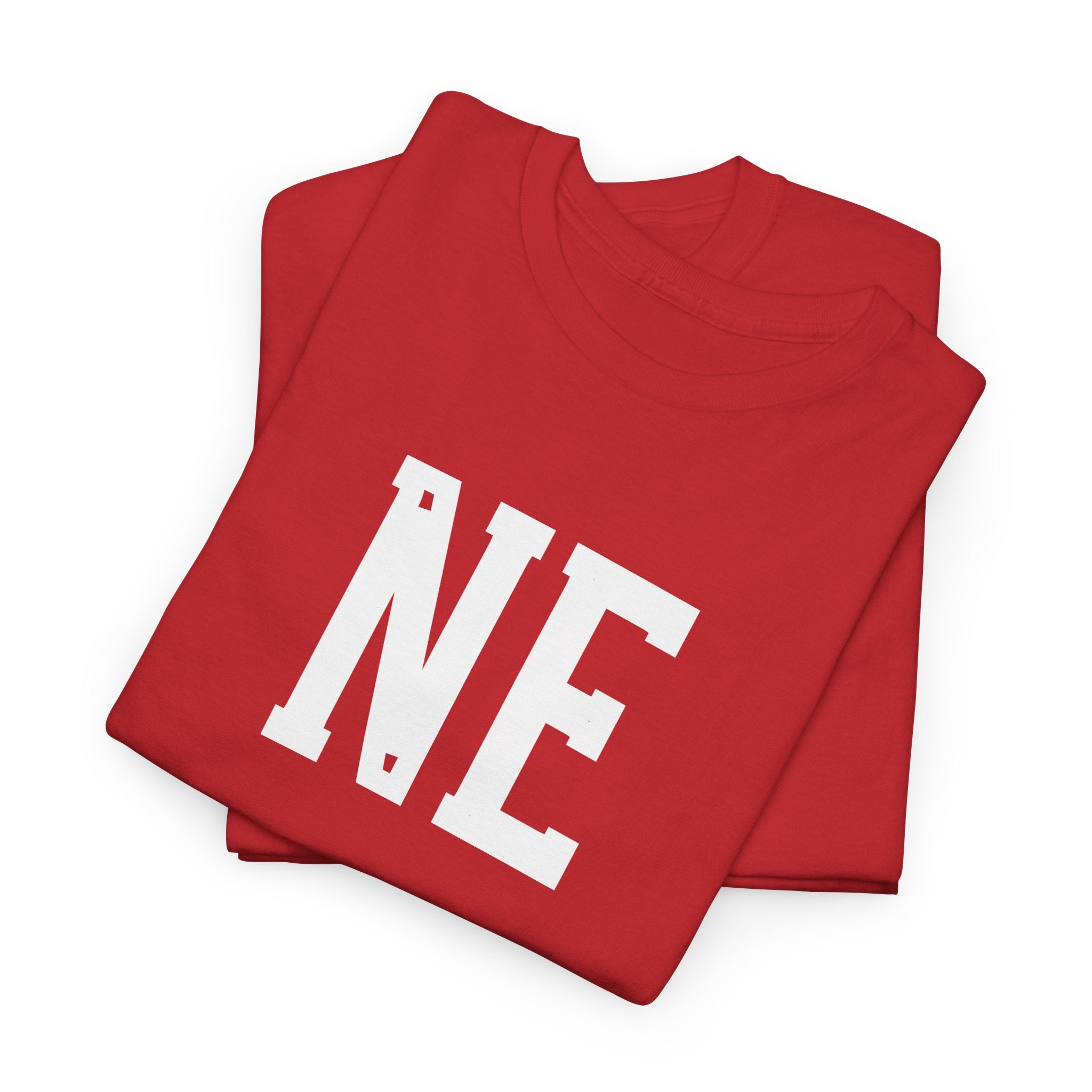 NE Letter T-Shirt — Minimal Red Initial Graphic Tee