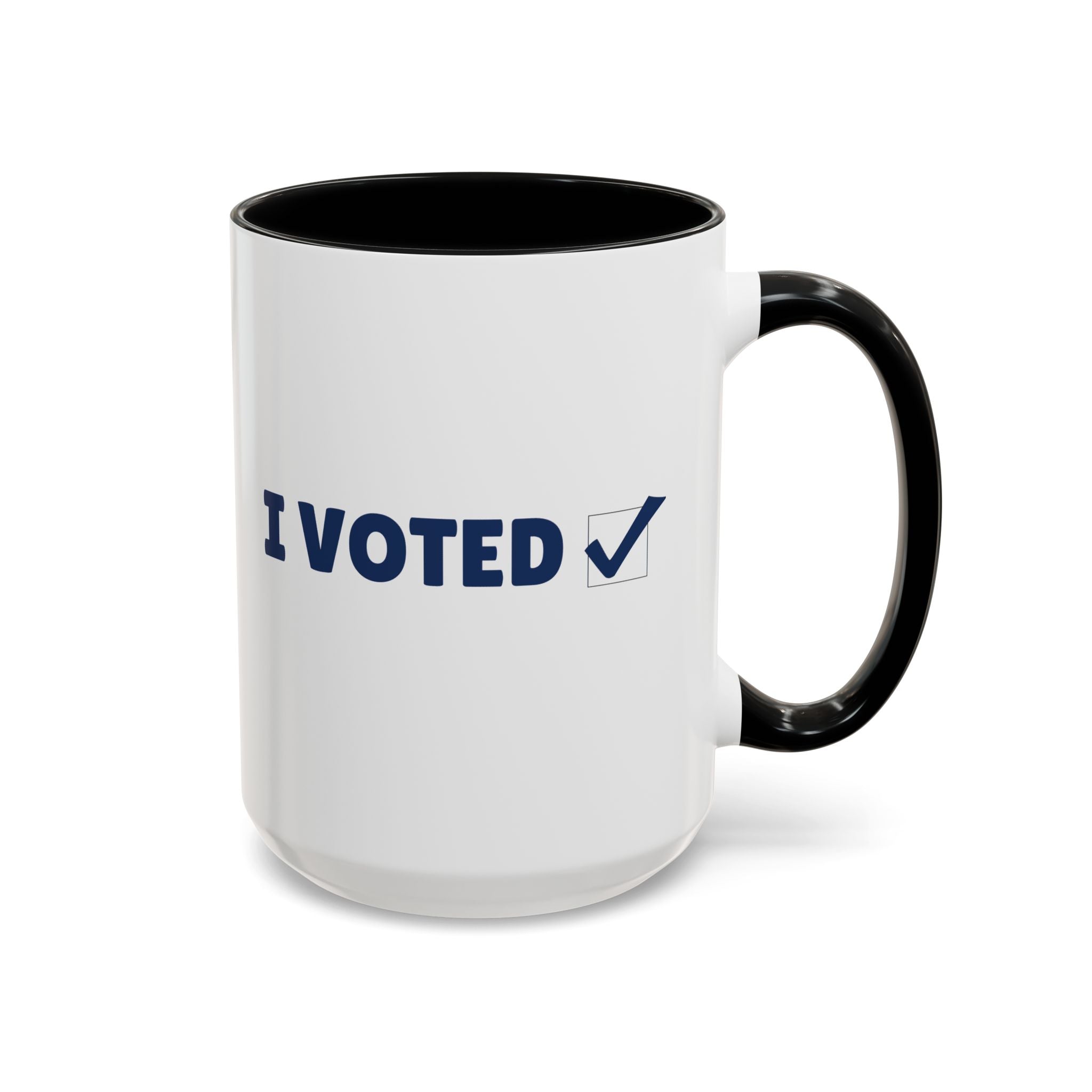 I Voted Navy Blue Design Coffee Mug (11, 15oz)