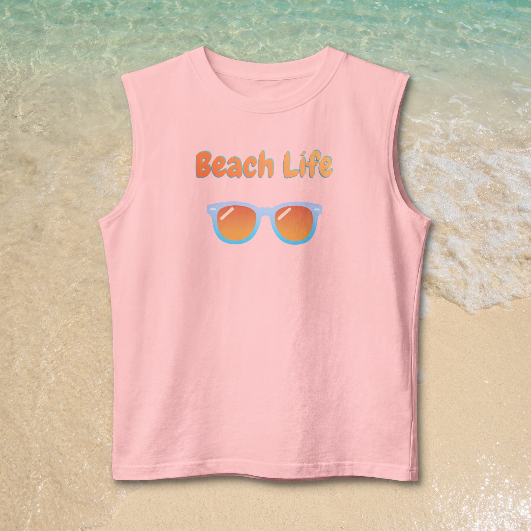 Beach Life Muscle Tank — Sunglasses Graphic Summer Tank Top