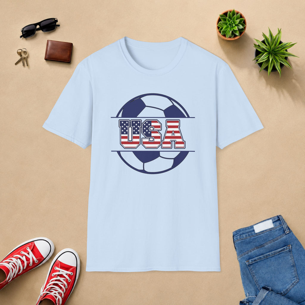 USA Soccer T-Shirt — American Flag Soccer Design