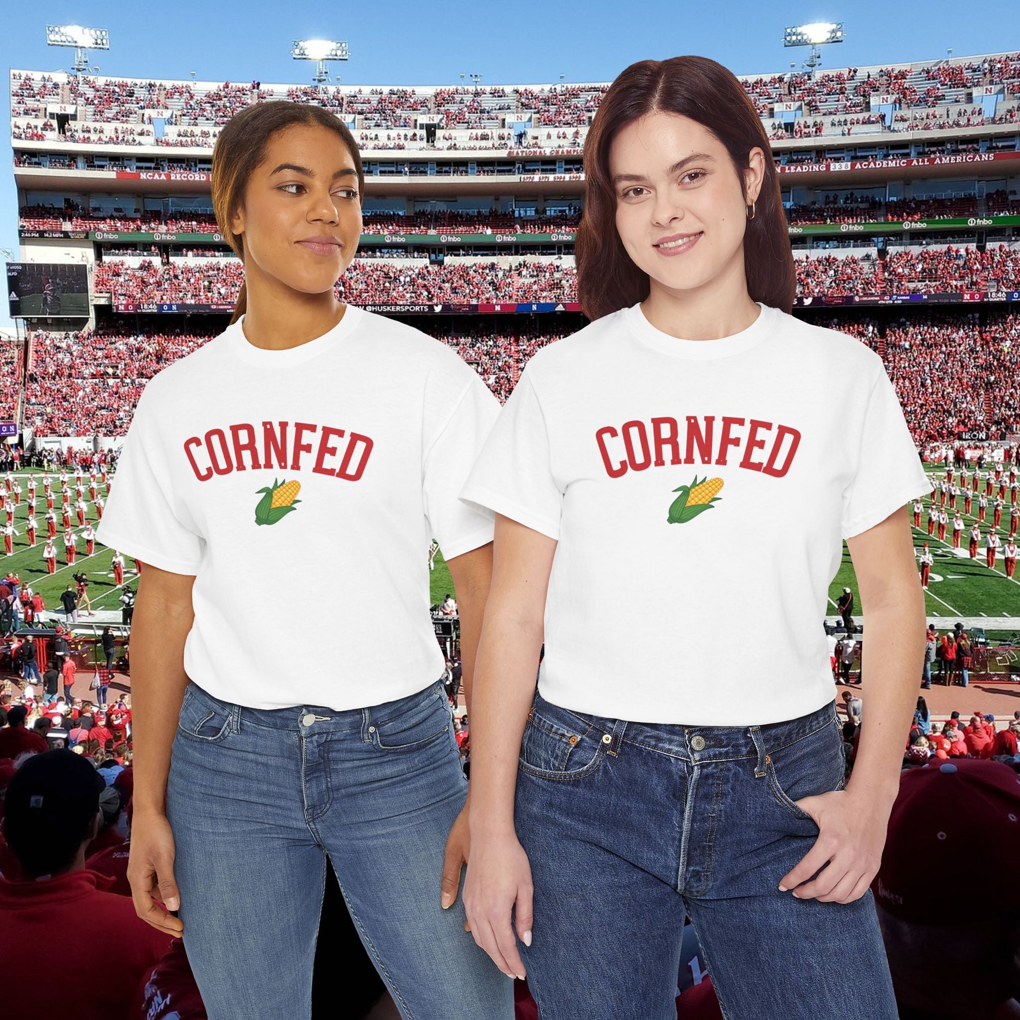 Cornfed Corn Tee — Retro Farm Graphic T-Shirt for Nebraska Fans