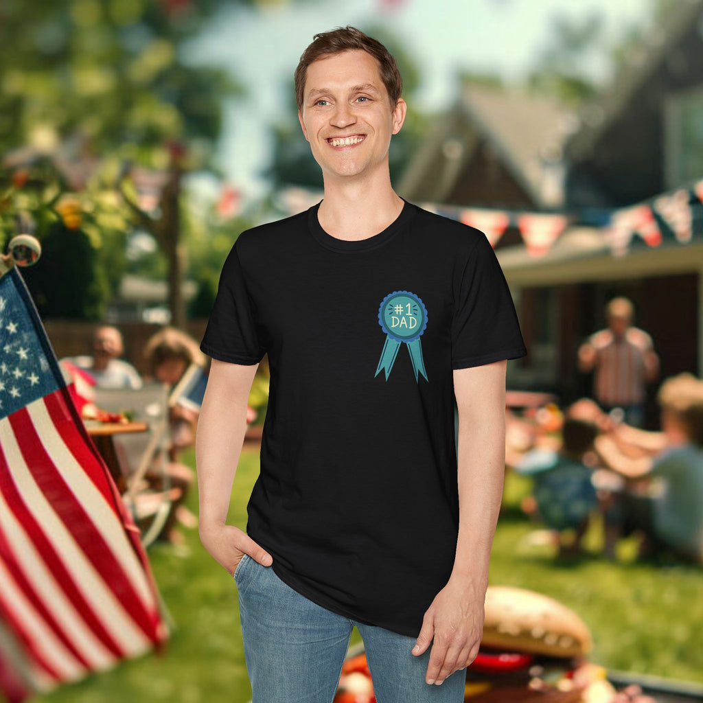 #1 Dad Badge T-Shirt – Celebrate the World's Greatest Dad