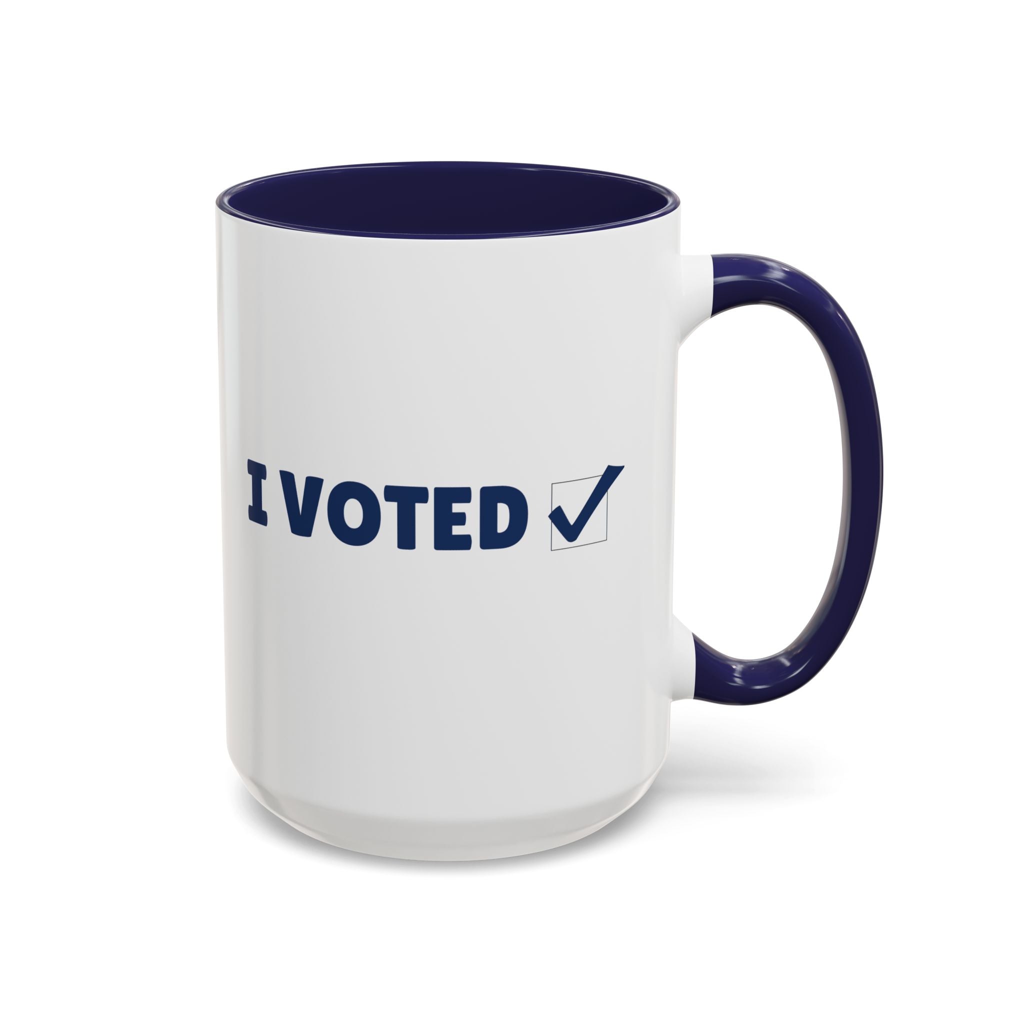 I Voted Navy Blue Design Coffee Mug (11, 15oz)
