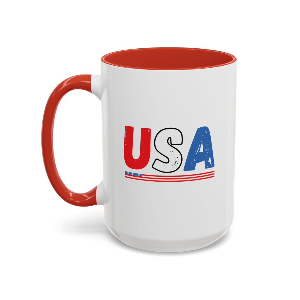 USA Red, White, and Blue Printed Coffee Mug (11, 15oz)