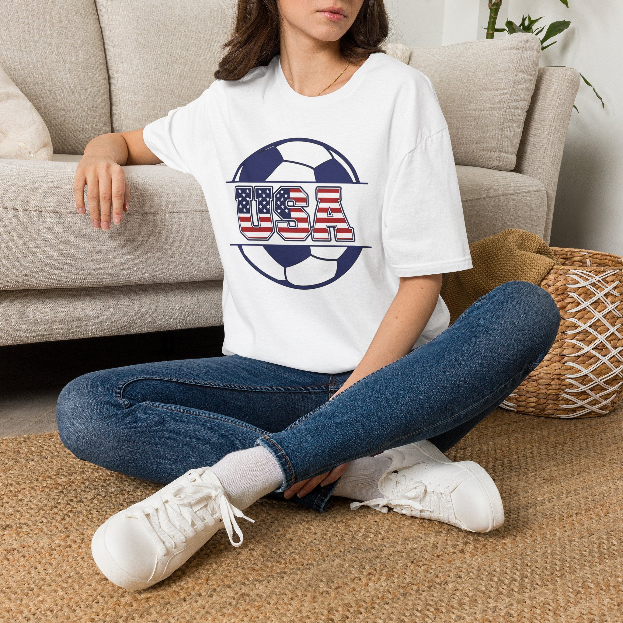 USA Soccer T-Shirt — American Flag Soccer Design