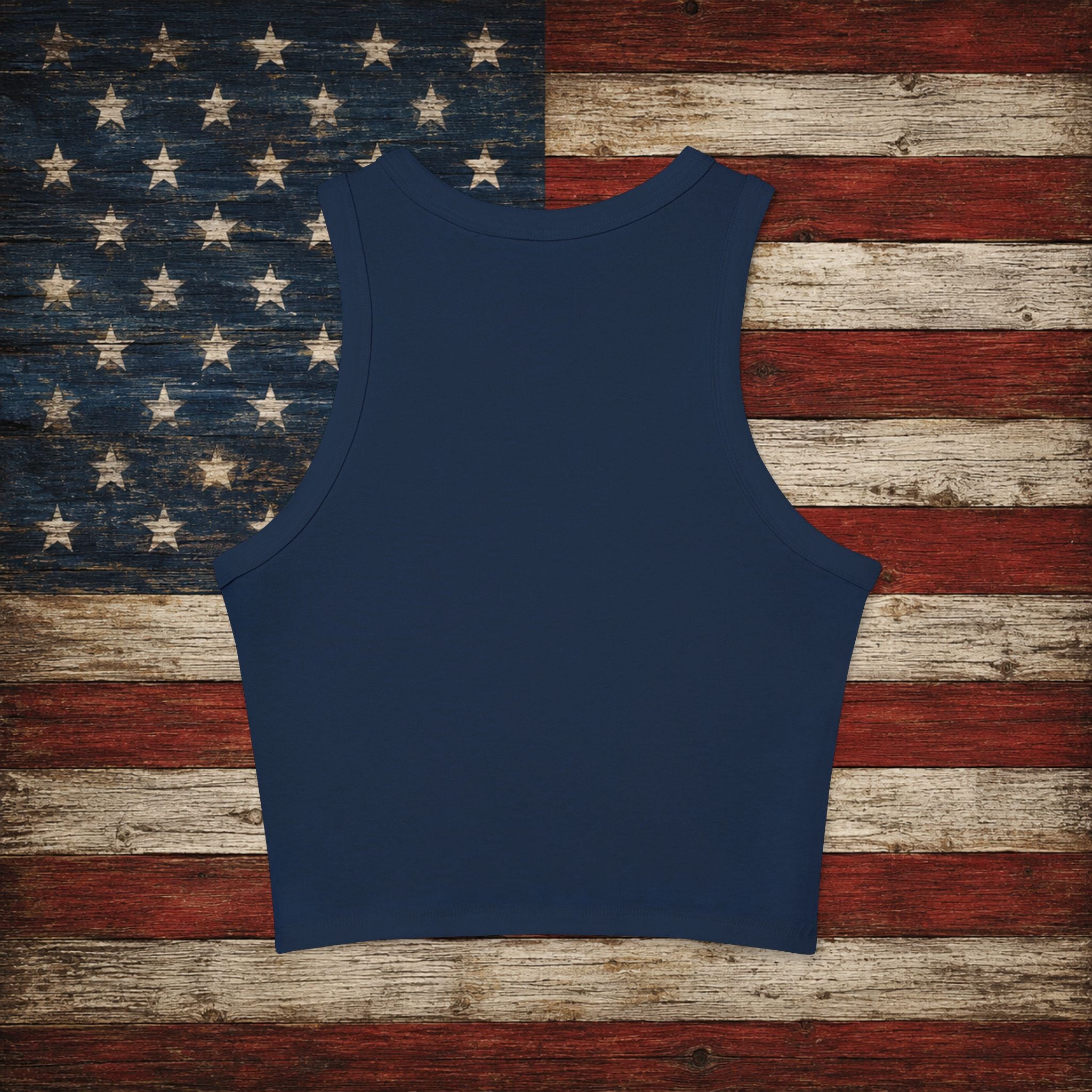USA Racerback Tank Top — Patriotic Women's Cropped Tank for 4th of July