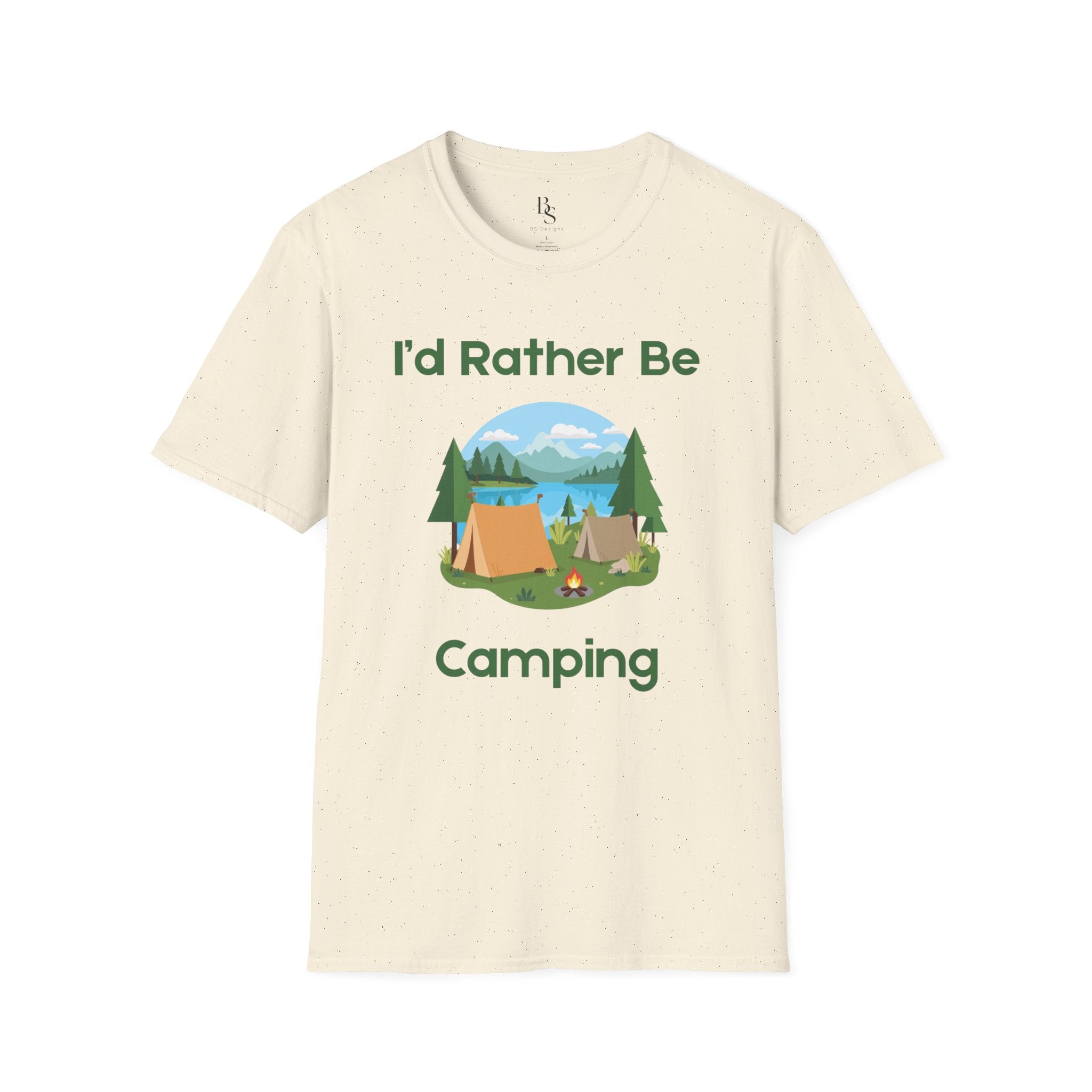 Camping T-Shirt — "I'd Rather Be Camping" Outdoor Adventure Tee