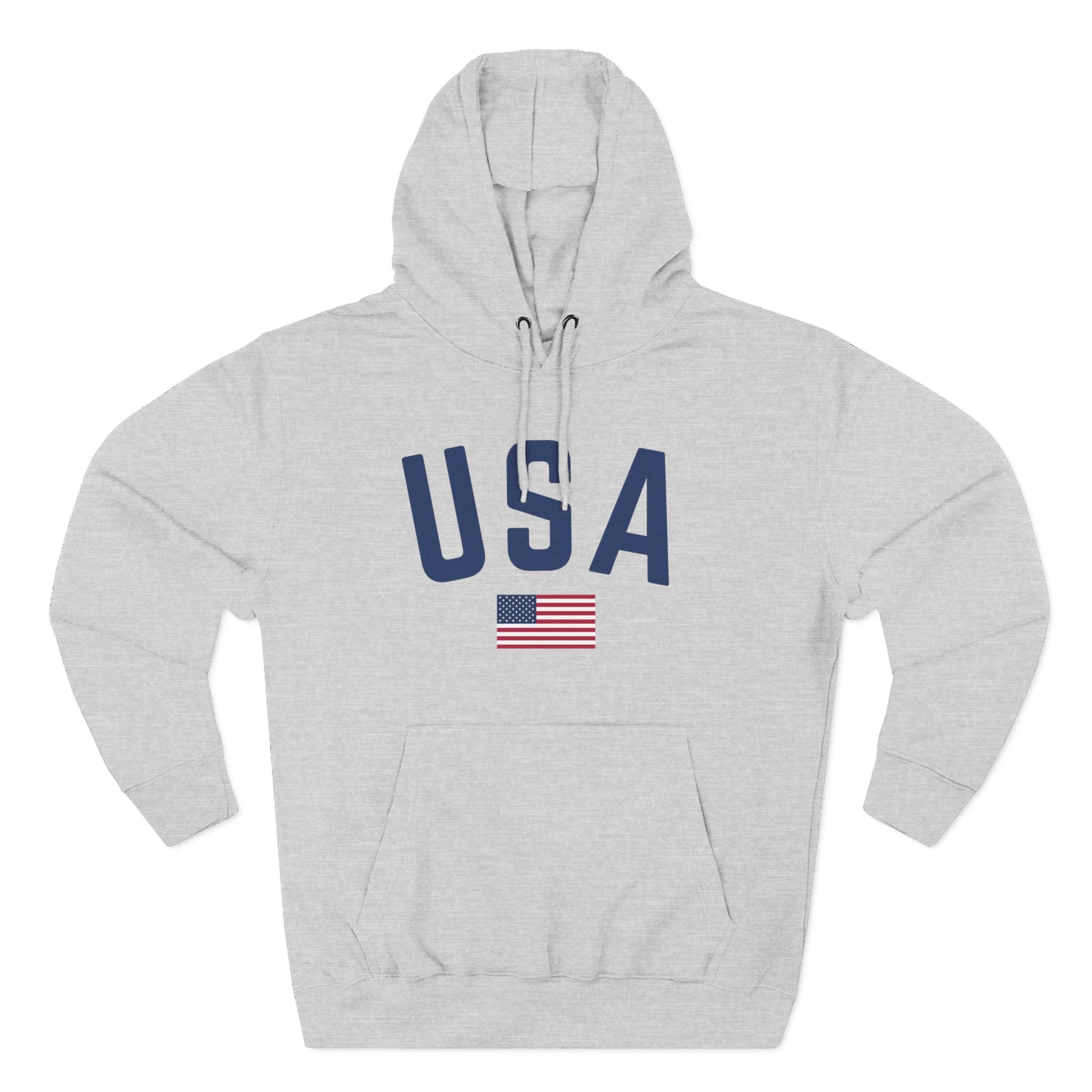 USA Flag Hoodie — Patriotic American Hoodie with Small Flag