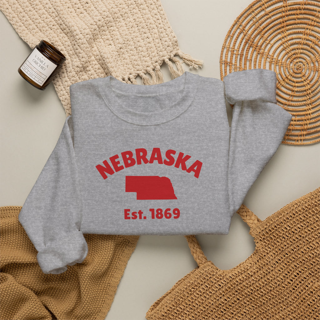 Nebraska State Crewneck Sweatshirt — Est. 1869