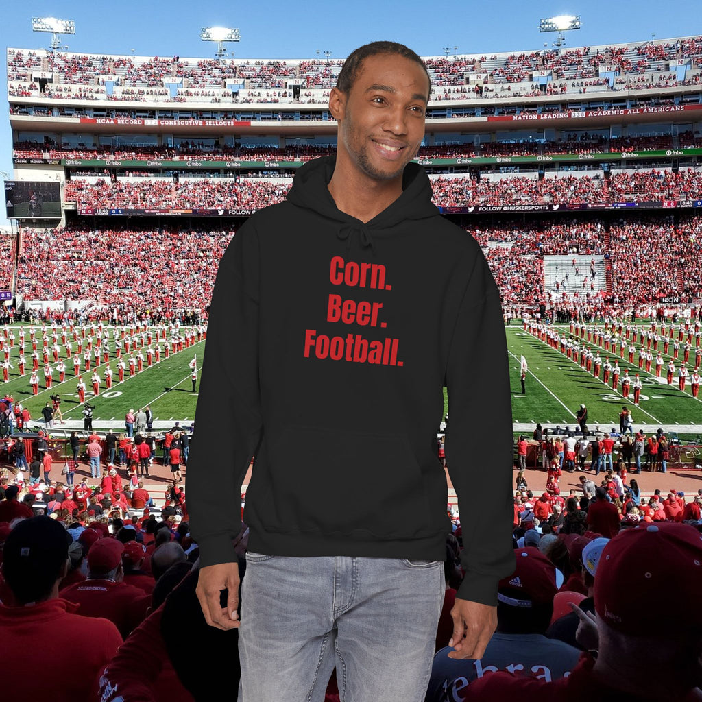 Corn. Beer. Football. Hoodie — Tailgate & Game Day Pullover for Fans
