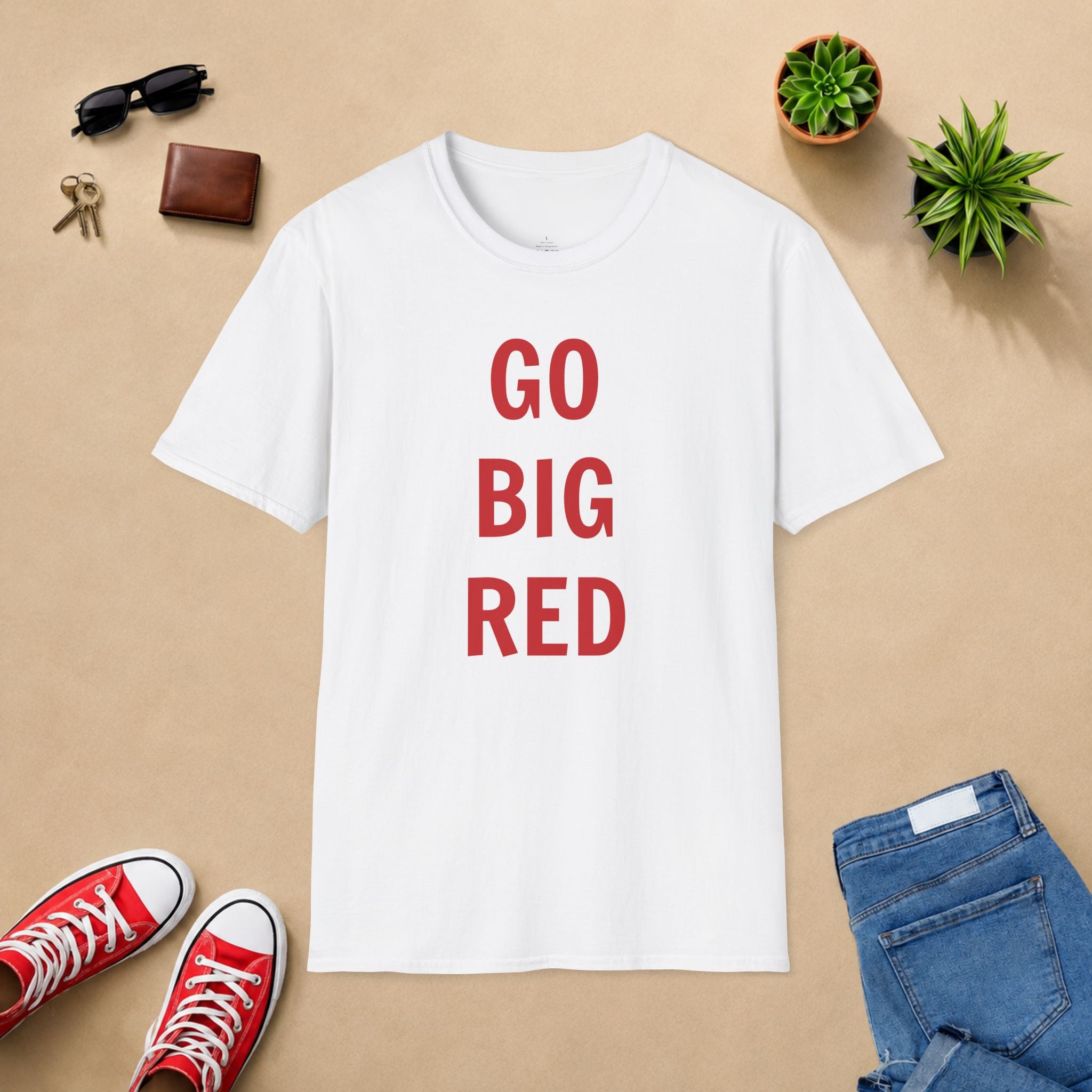 Go Big Red T-Shirt — Bold Typography Fan Tee