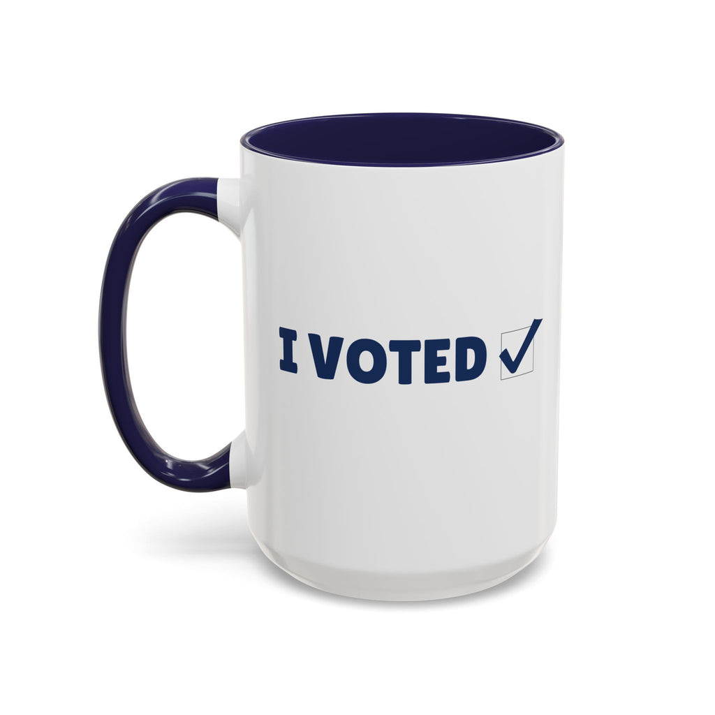 I Voted Navy Blue Design Coffee Mug (11, 15oz)