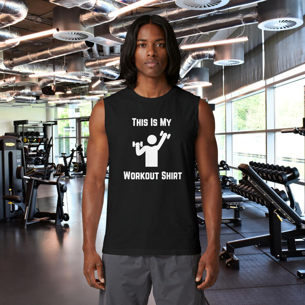 Workout Tank Top — "This Is My Workout Shirt" Muscle Tank