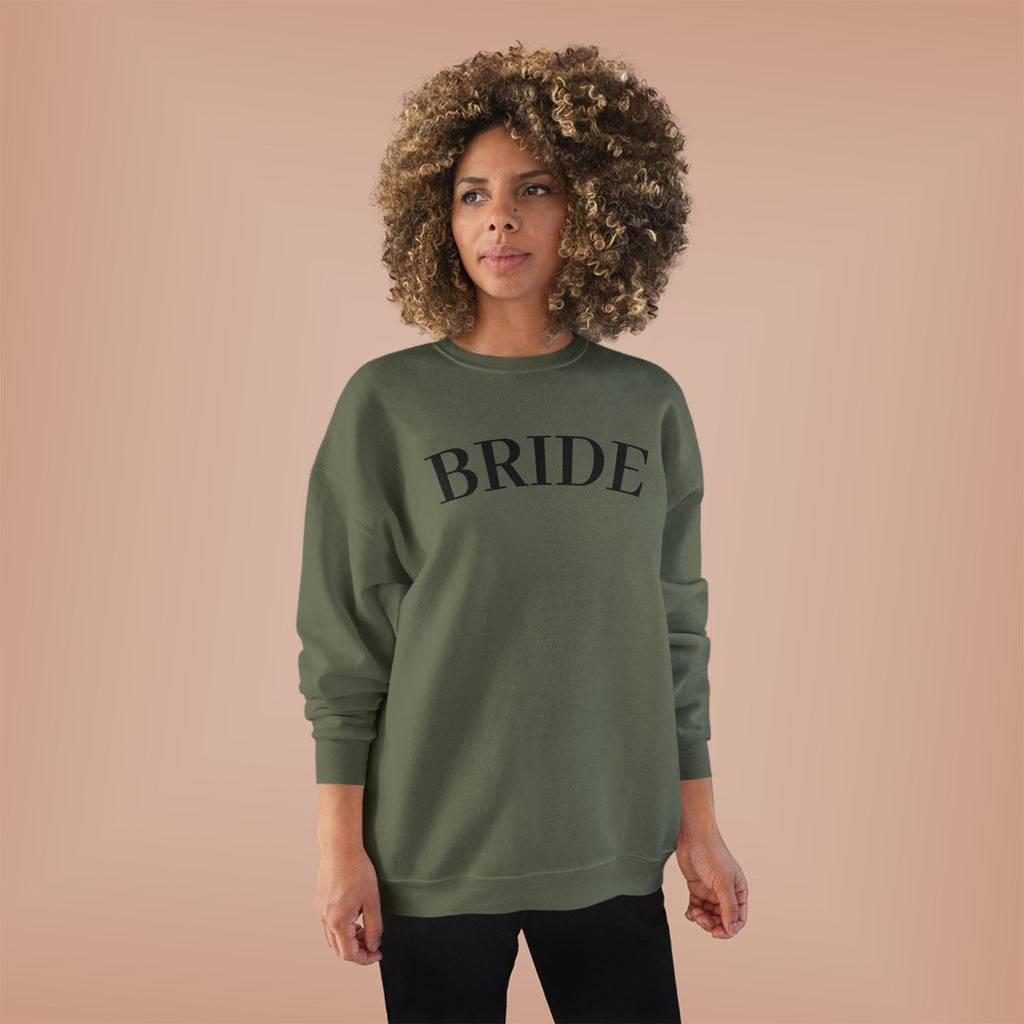 Bride Crewneck Sweatshirt — Minimal Bridal Pullover for Bachelorette & Wedding Prep