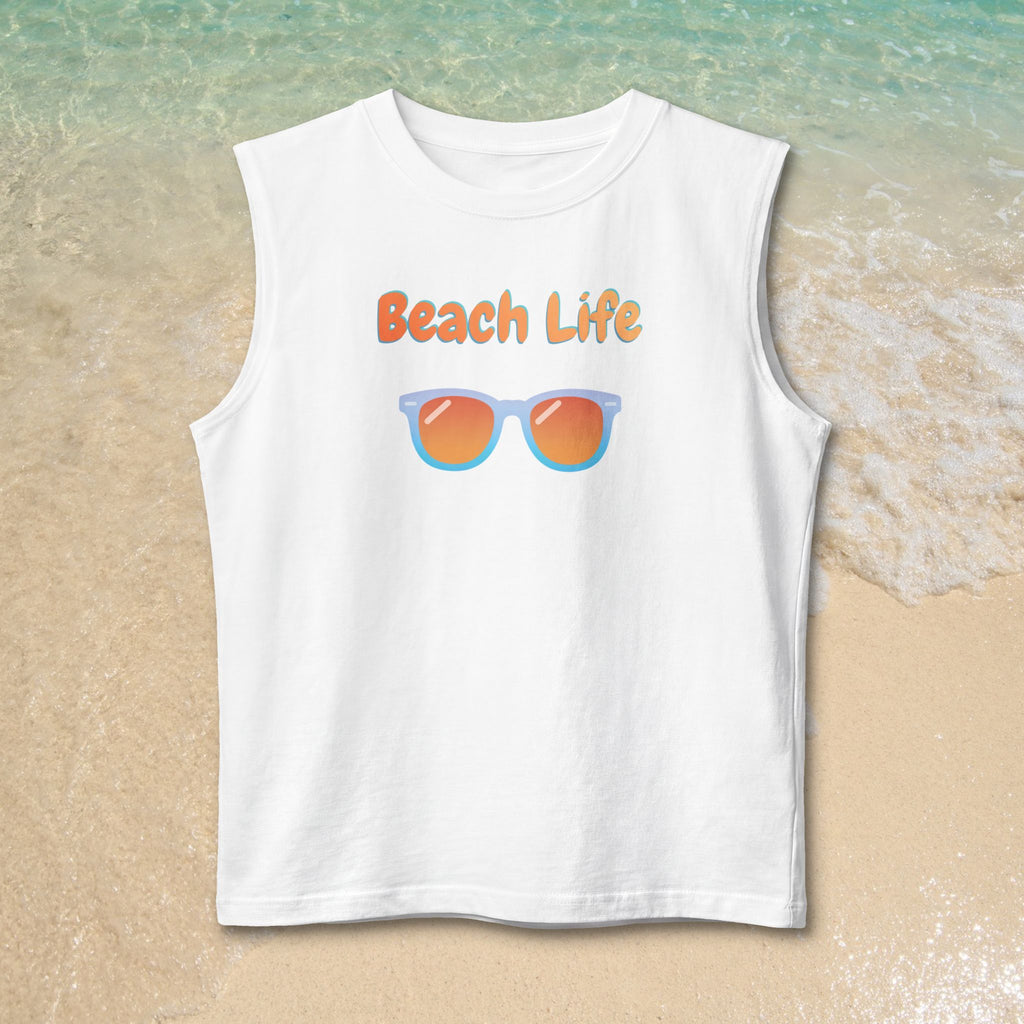 Beach Life Muscle Tank — Sunglasses Graphic Summer Tank Top