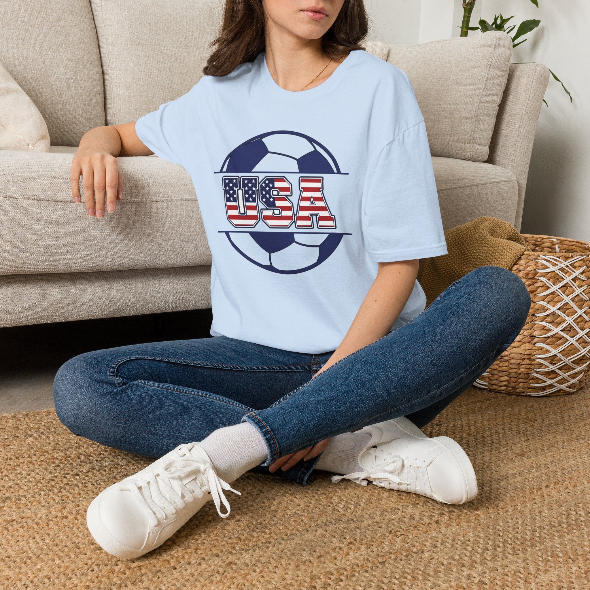 USA Soccer T-Shirt — American Flag Soccer Design