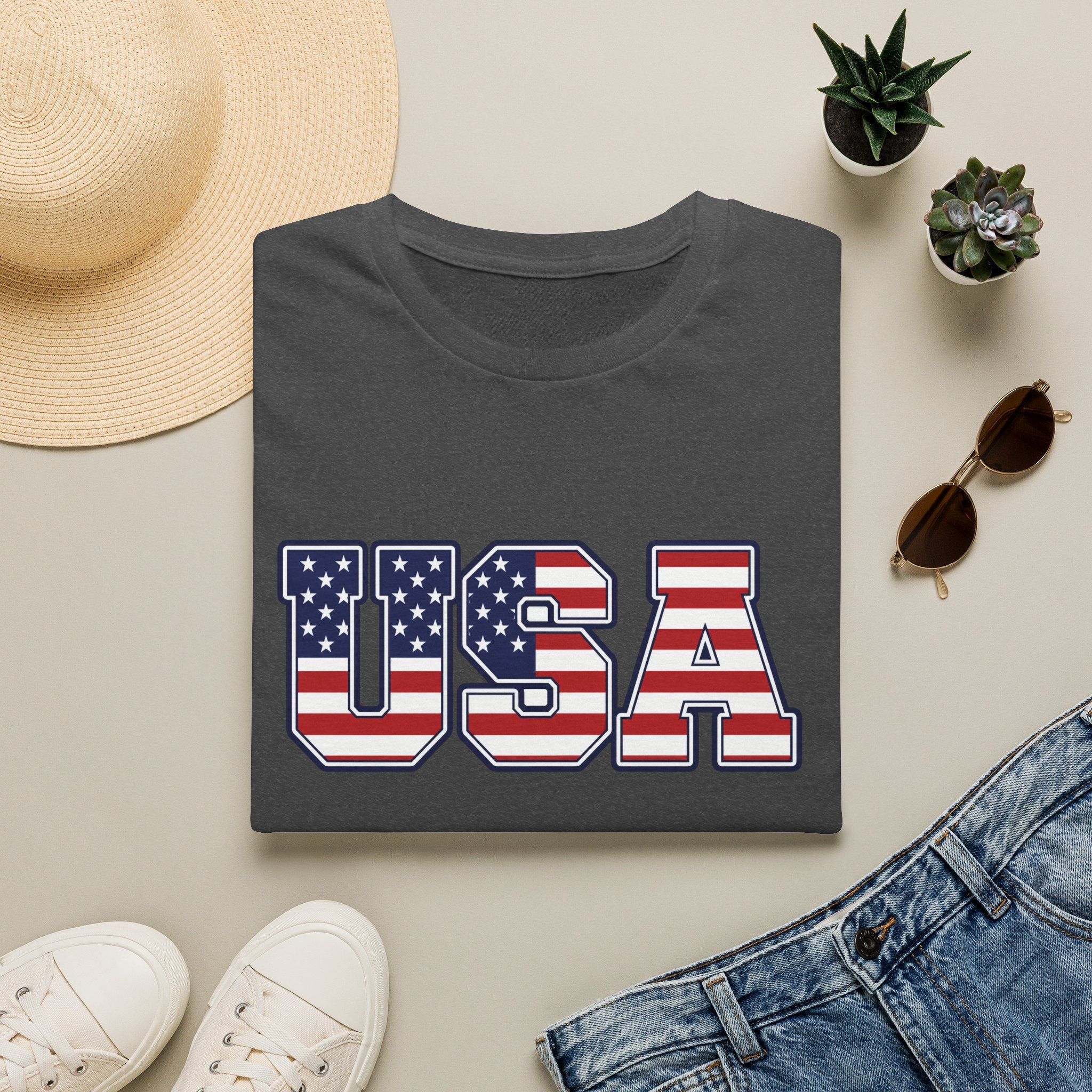USA Flag T-Shirt – Retro Patriotic Stars & Stripes Tee