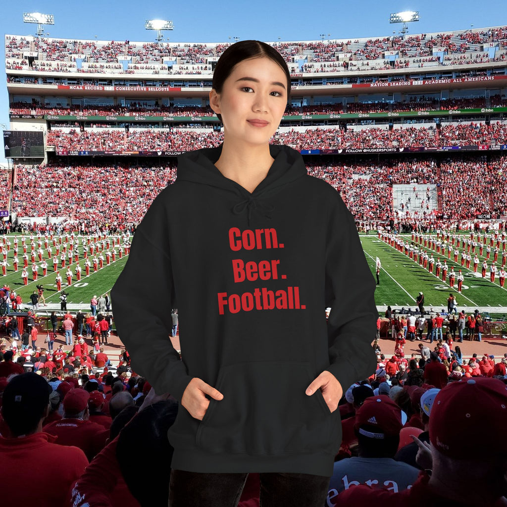 Corn. Beer. Football. Hoodie — Tailgate & Game Day Pullover for Fans