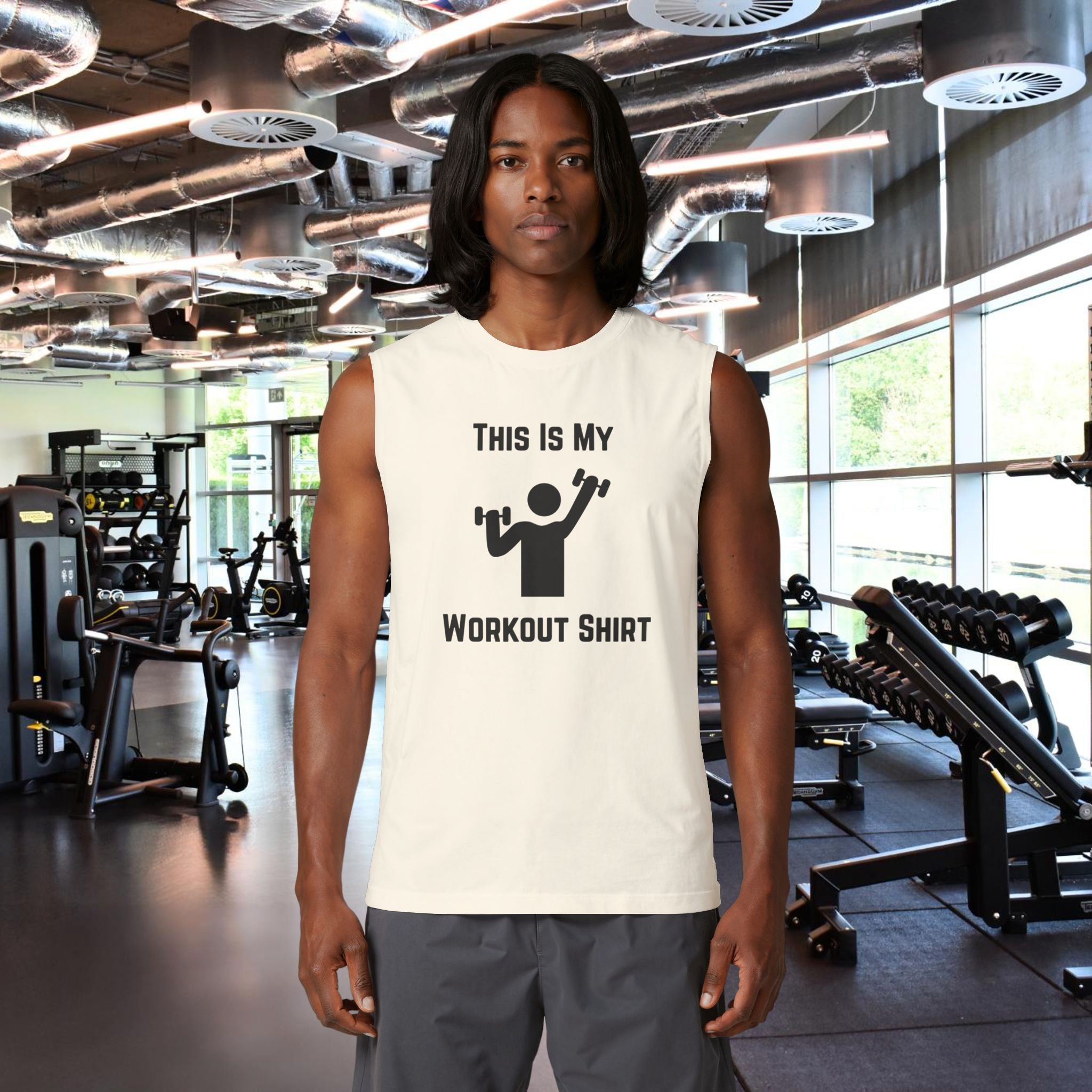 Workout Tank Top — "This Is My Workout Shirt" Muscle Tank