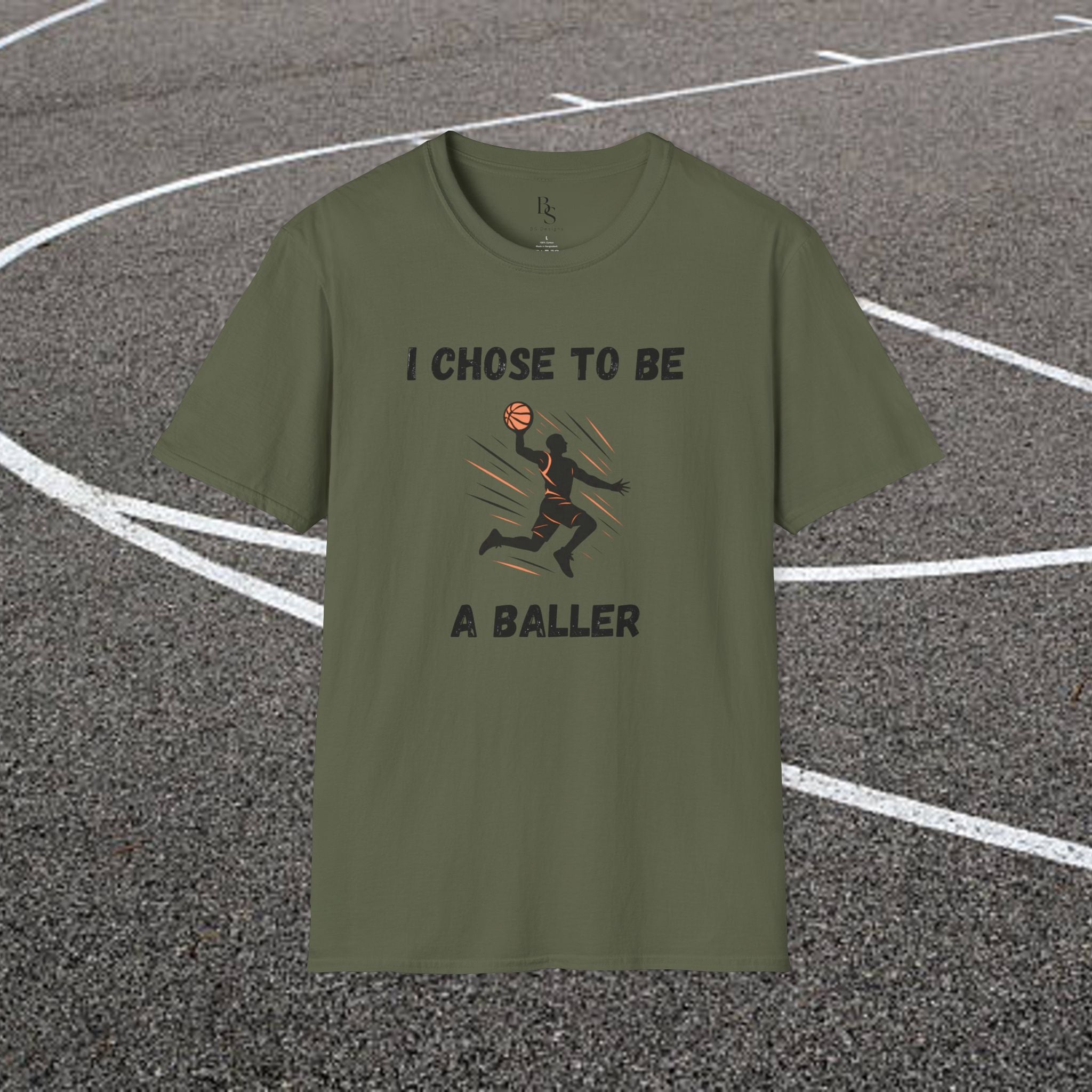 Basketball T-Shirt — "I Chose to Be a Baller" Motivational Tee
