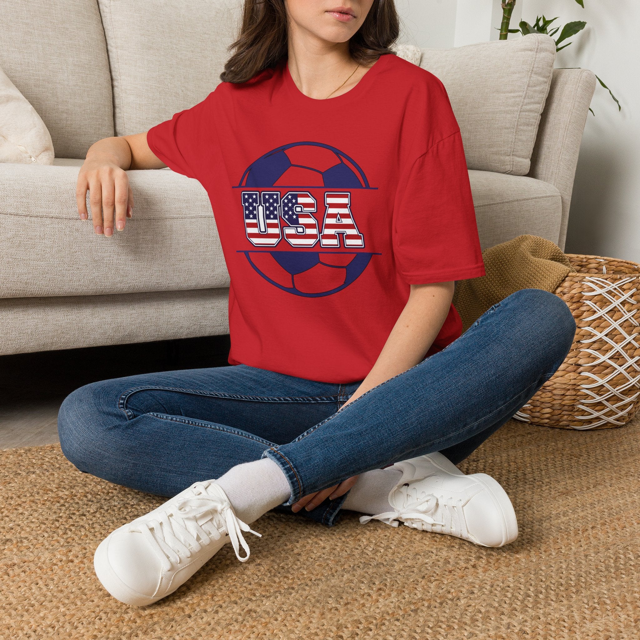 USA Soccer T-Shirt — American Flag Soccer Design