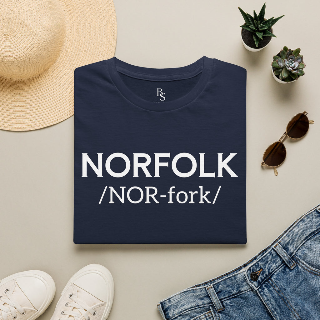 Norfolk Pronunciation T-Shirt — "NOR-fork" City Pride Tee