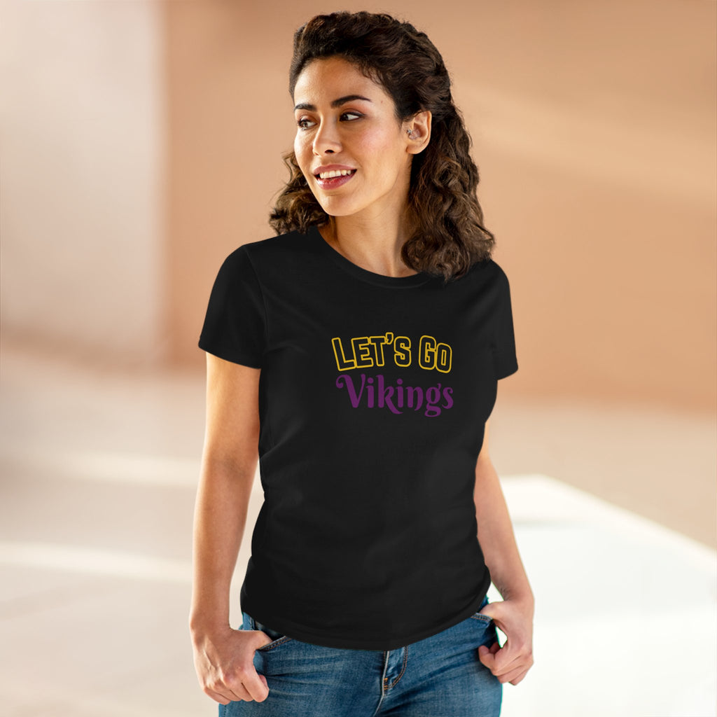 PERSONALIZABLE - Let's Go (Custom Purple Text) Women's Tee — Cheerleading Game Day Fan Shirt