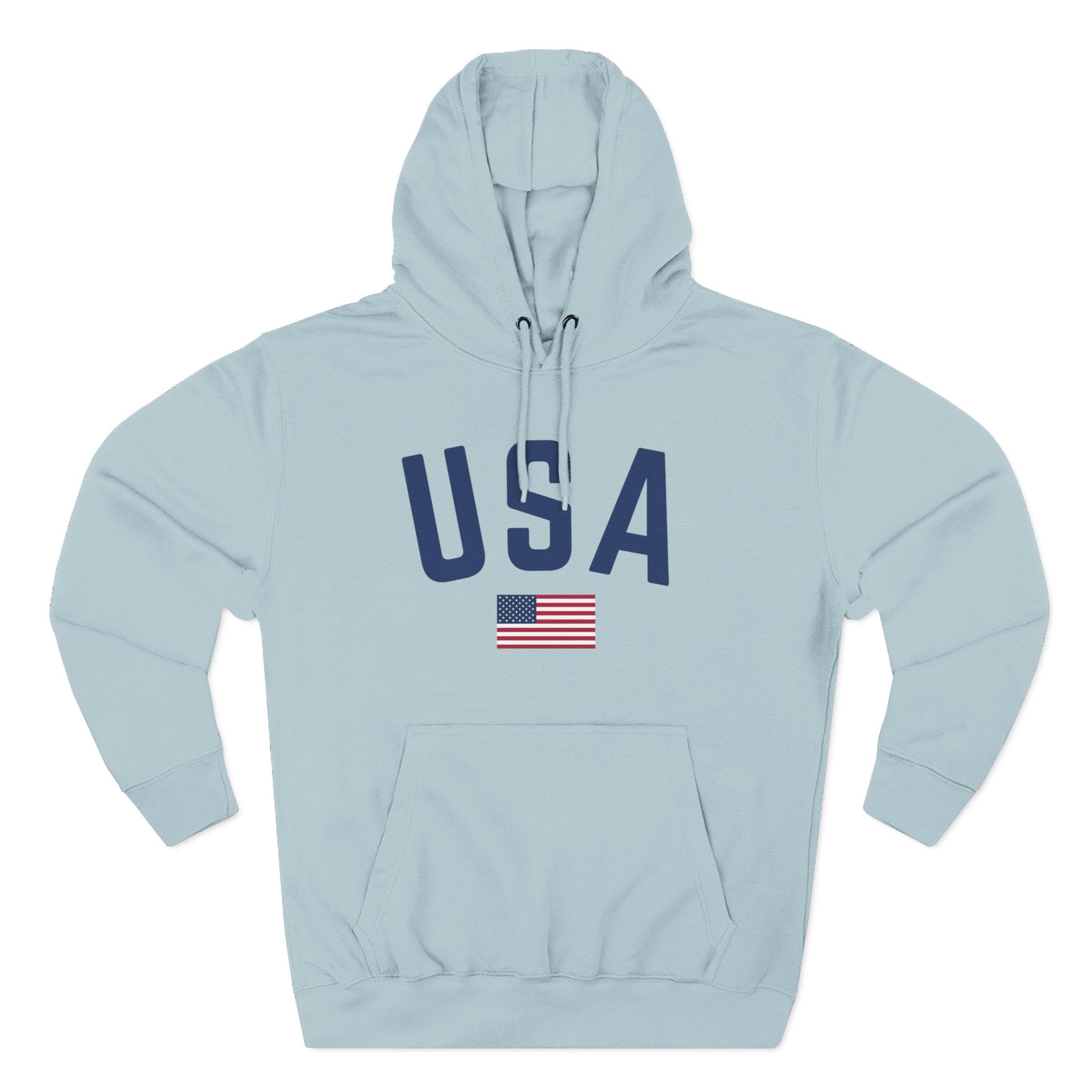 USA Flag Hoodie — Patriotic American Hoodie with Small Flag