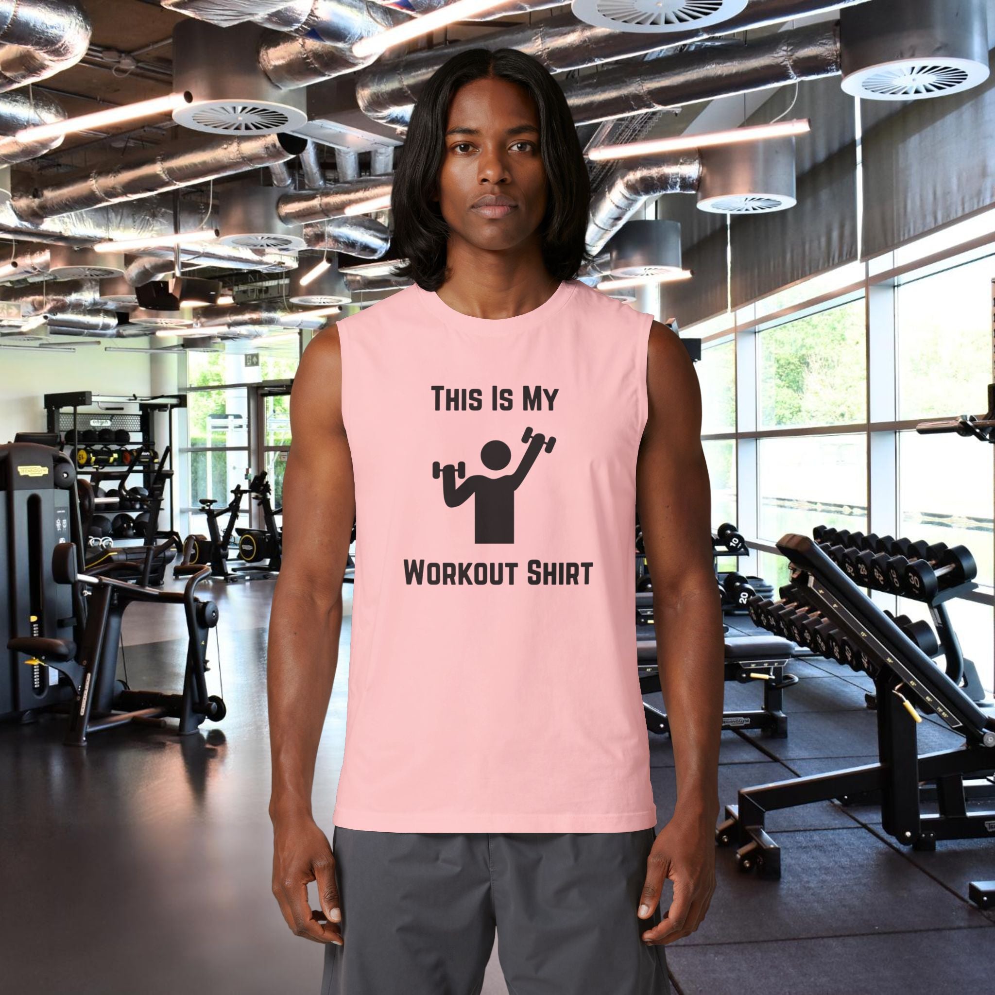 Workout Tank Top — "This Is My Workout Shirt" Muscle Tank