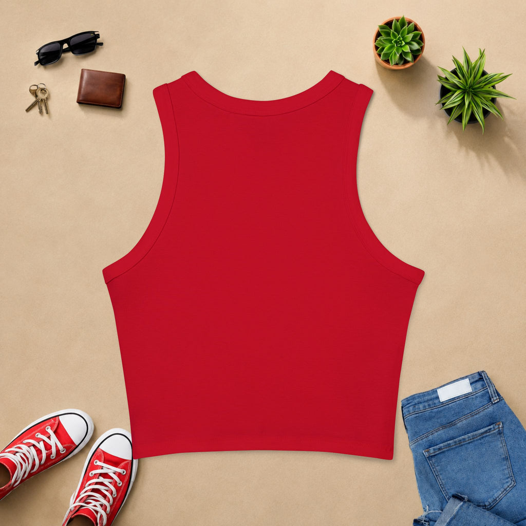 Cornfed Racer Tank Top – Retro Corn Graphic Crop Tank for Women