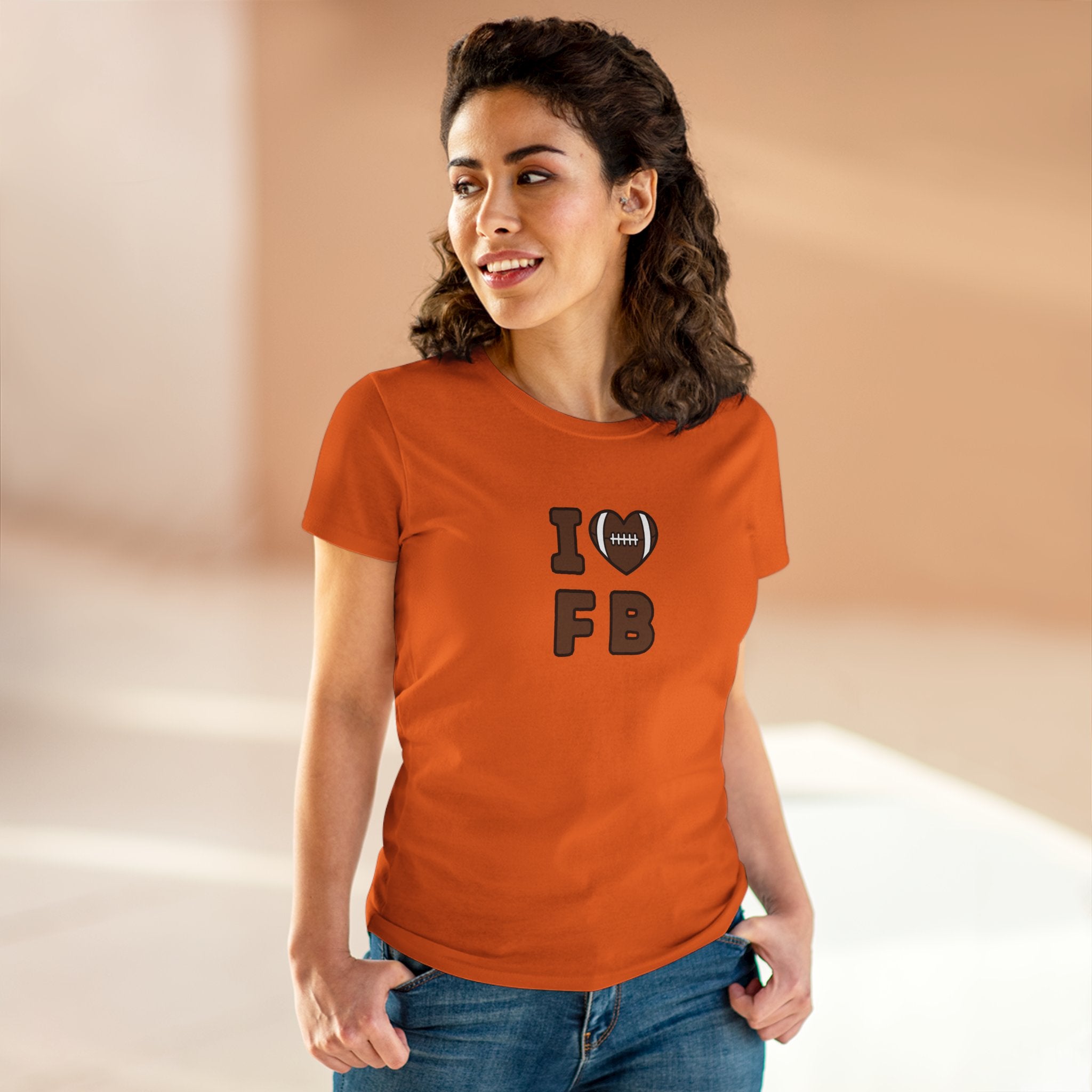 I Heart FB Football Women's Tee – Cute Football Lover Shirt