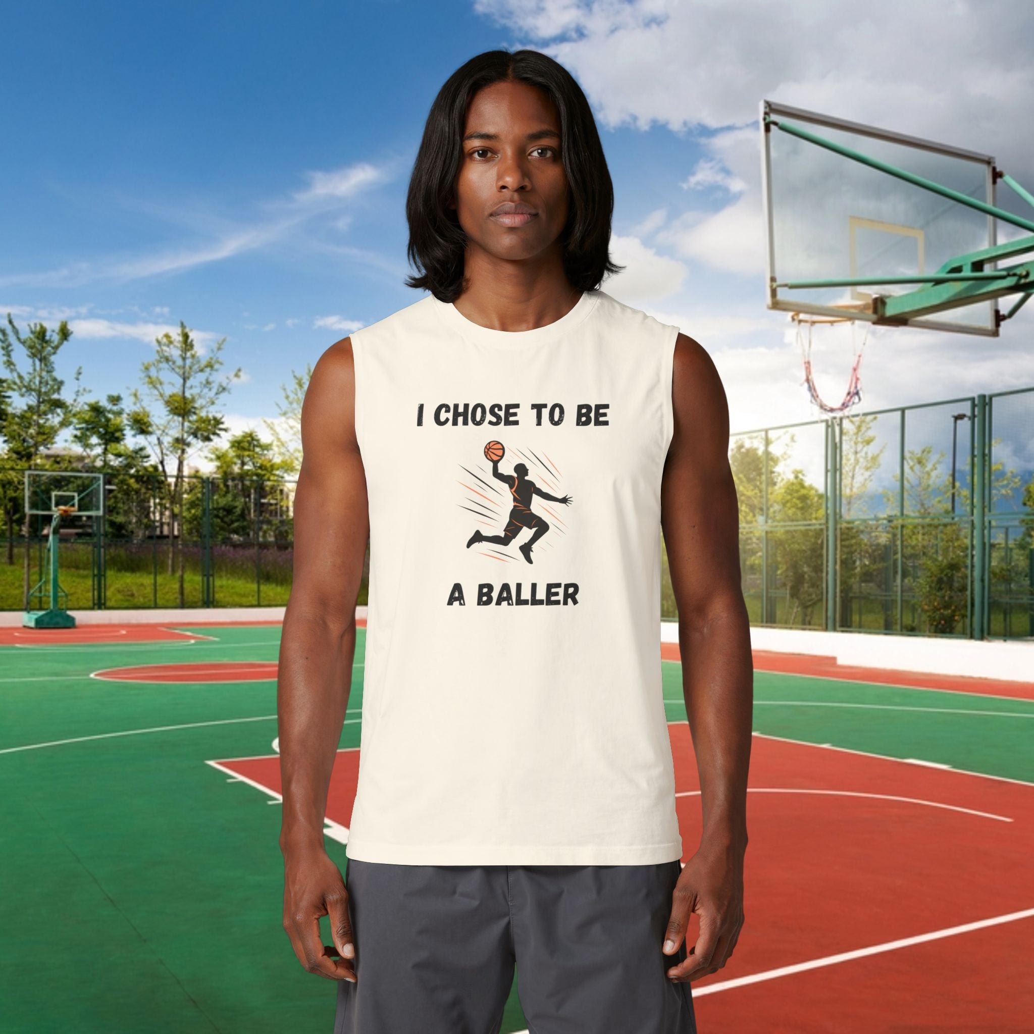 I Chose To Be A Baller Basketball Muscle Tank