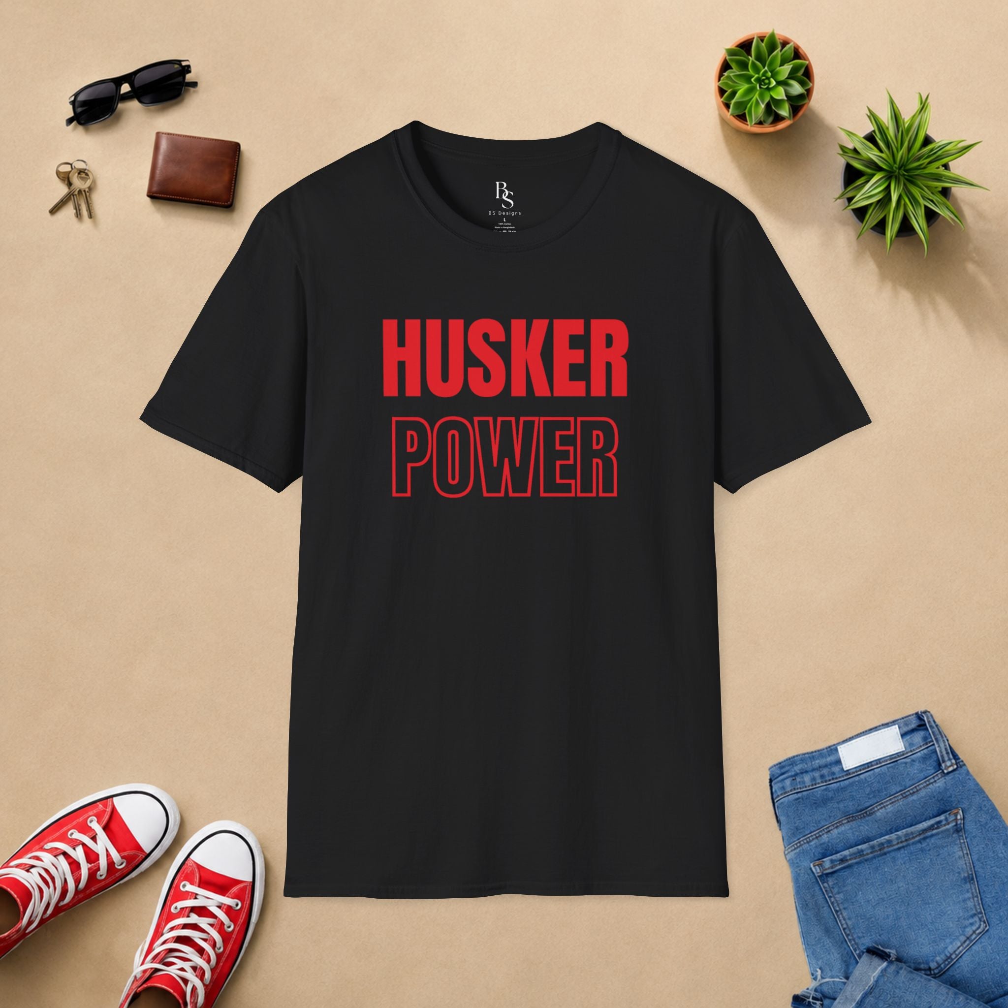 Husker Power T-Shirt — Bold Red College Pride Tee