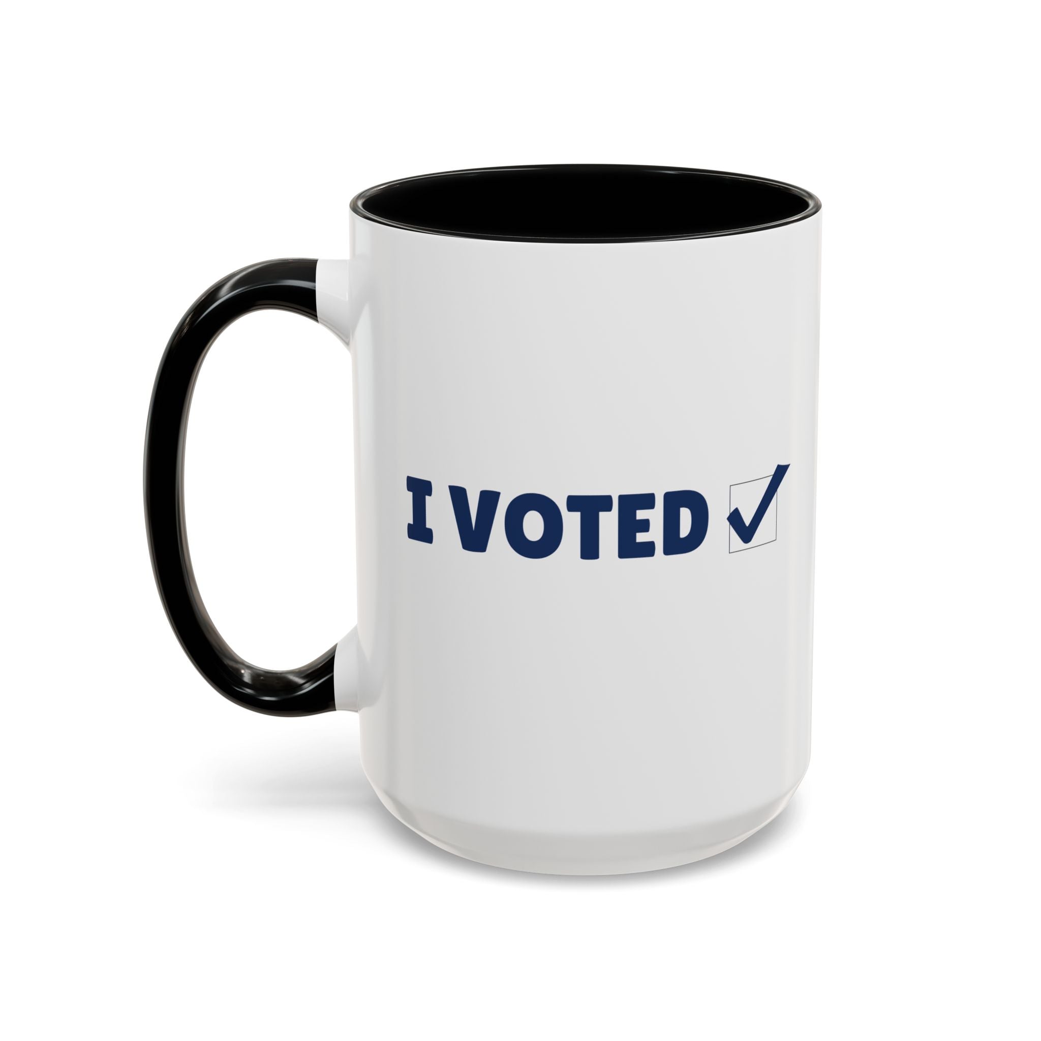 I Voted Navy Blue Design Coffee Mug (11, 15oz)