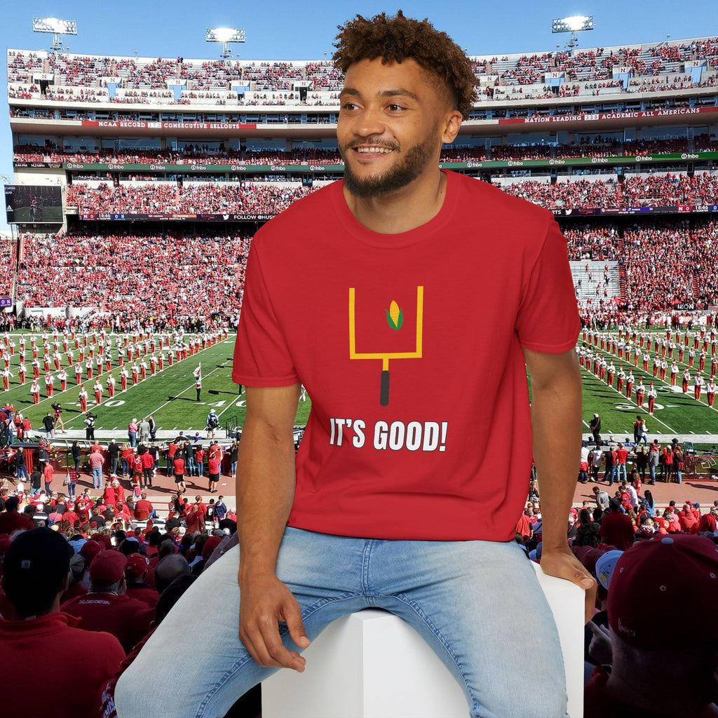 Football Field Goal T-Shirt — "It's Good!" Kick Celebration Tee