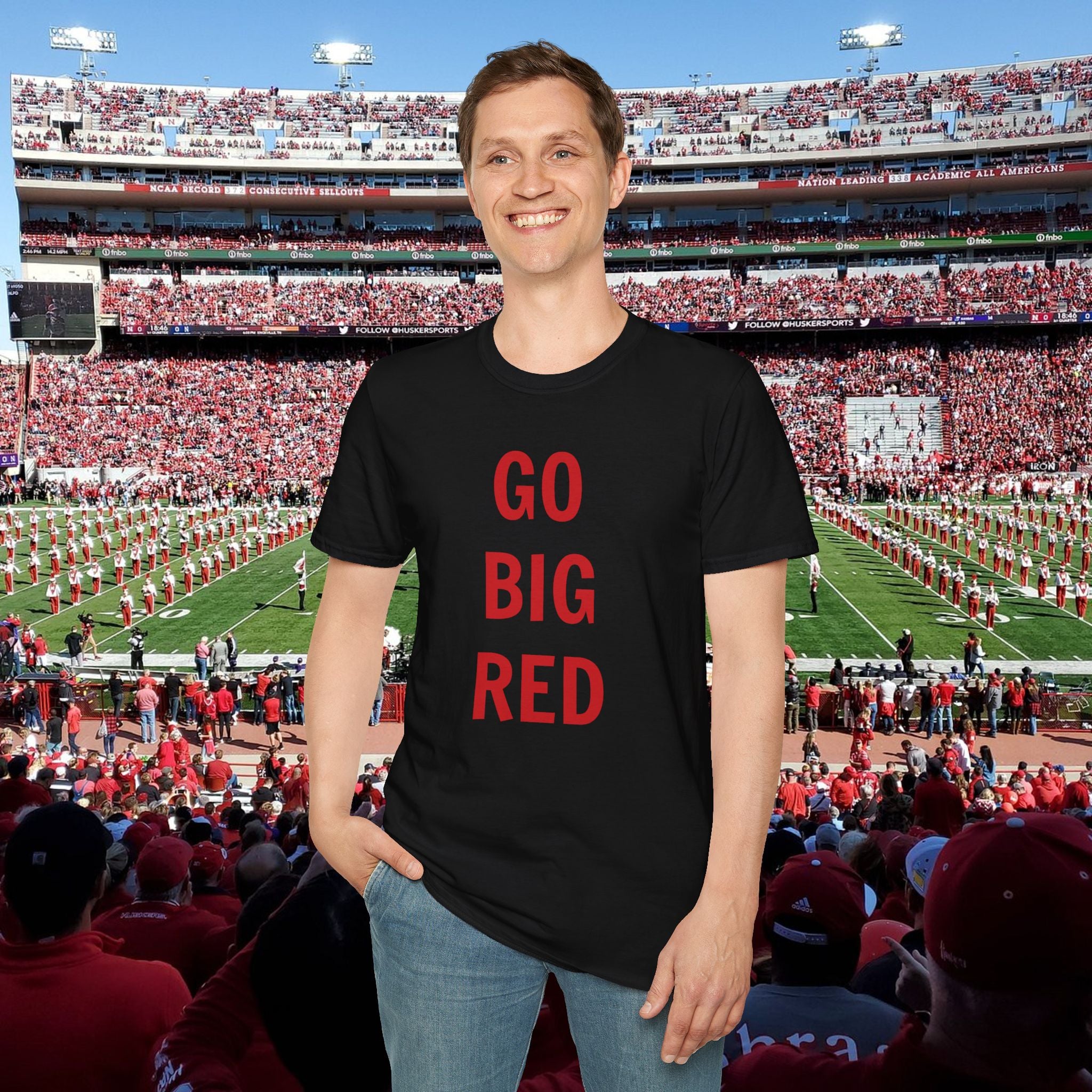 Go Big Red T-Shirt — Bold Typography Fan Tee