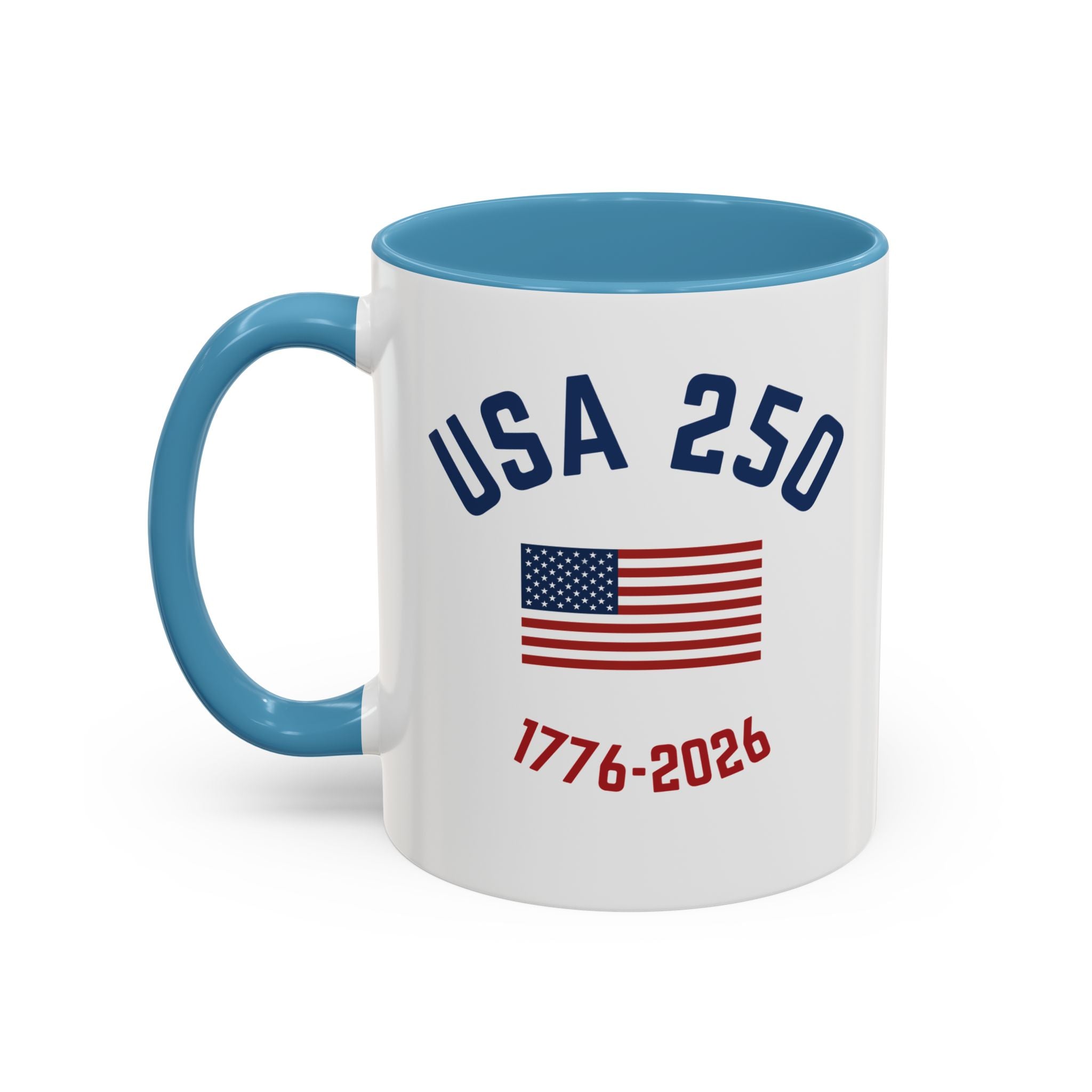 USA 250th Anniversary Coffee Mug | American Flag Accent Mug (11oz & 15oz)