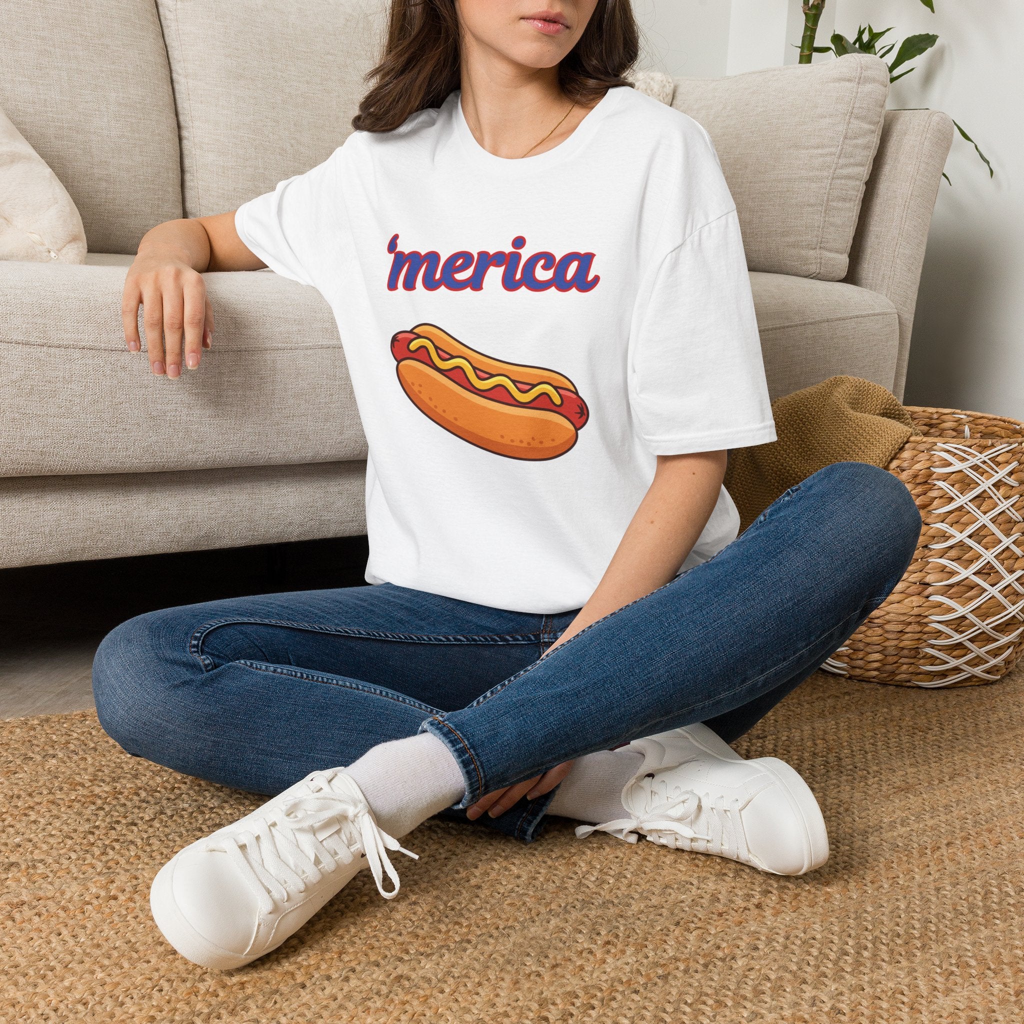 'merica Hot Dog T-Shirt — Patriotic Fourth of July Tee
