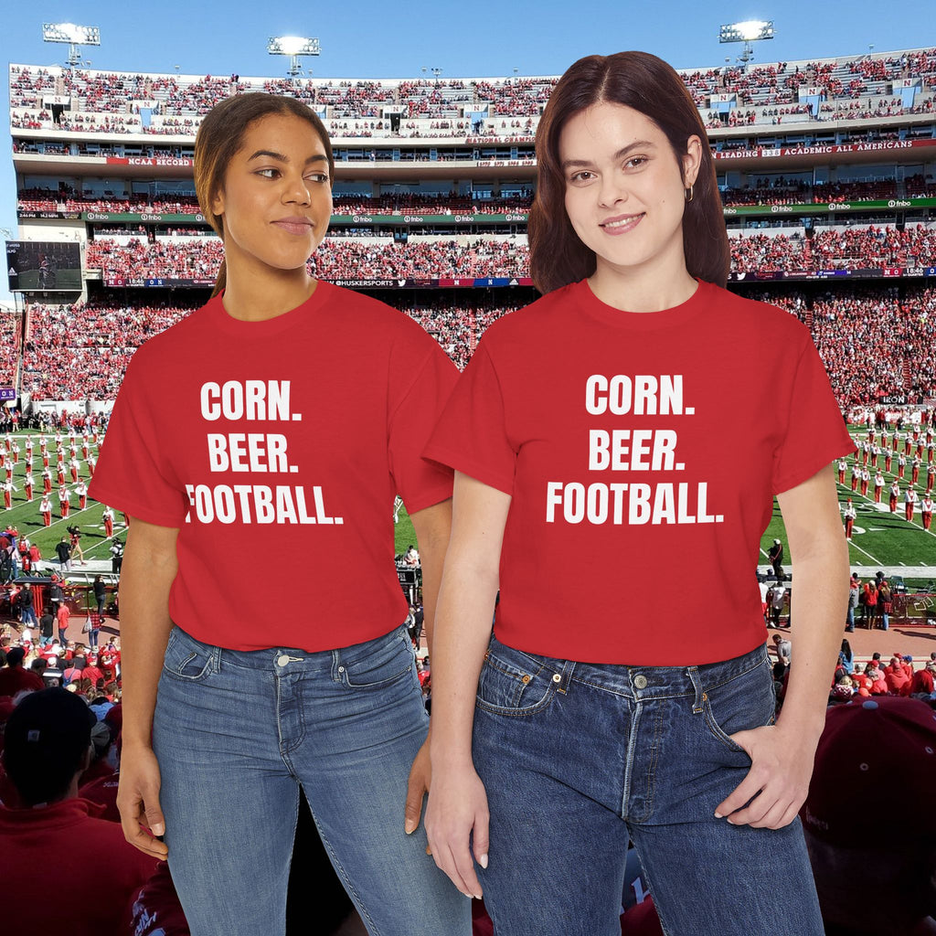 Corn. Beer. Football. T-Shirt — Tailgate & Fall Harvest Game Day Tee