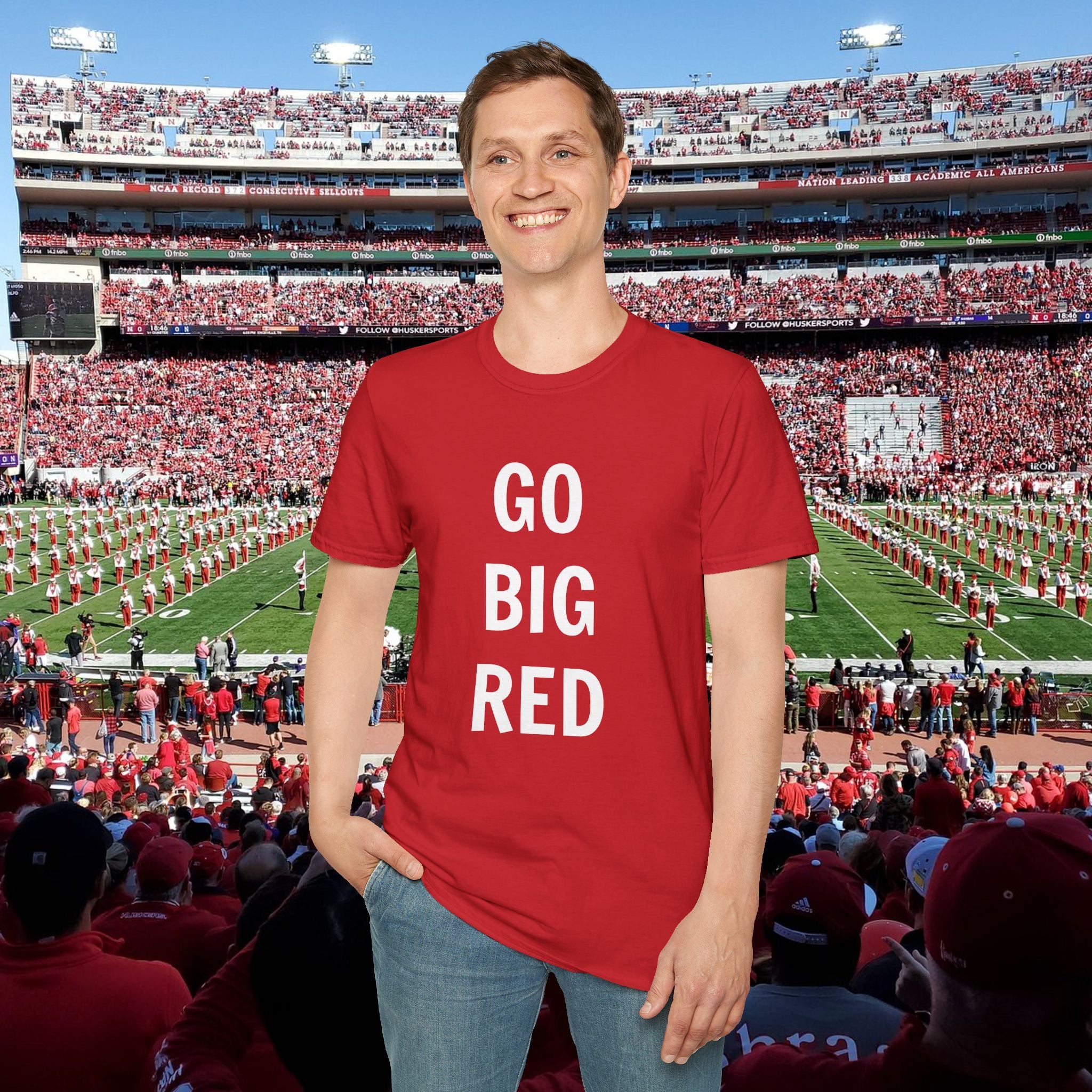 Go Big Red T-Shirt — Bold Typography Fan Tee