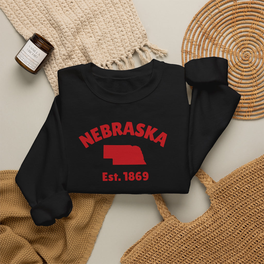 Nebraska State Crewneck Sweatshirt — Est. 1869