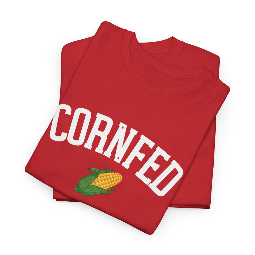 Cornfed Corn Tee — Retro Farm Graphic T-Shirt for Nebraska Fans