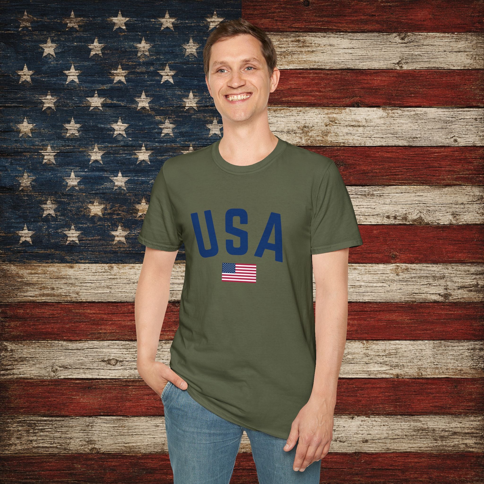 USA Flag T-Shirt — Patriotic American Graphic Tee for 4th of July and Memorial Day