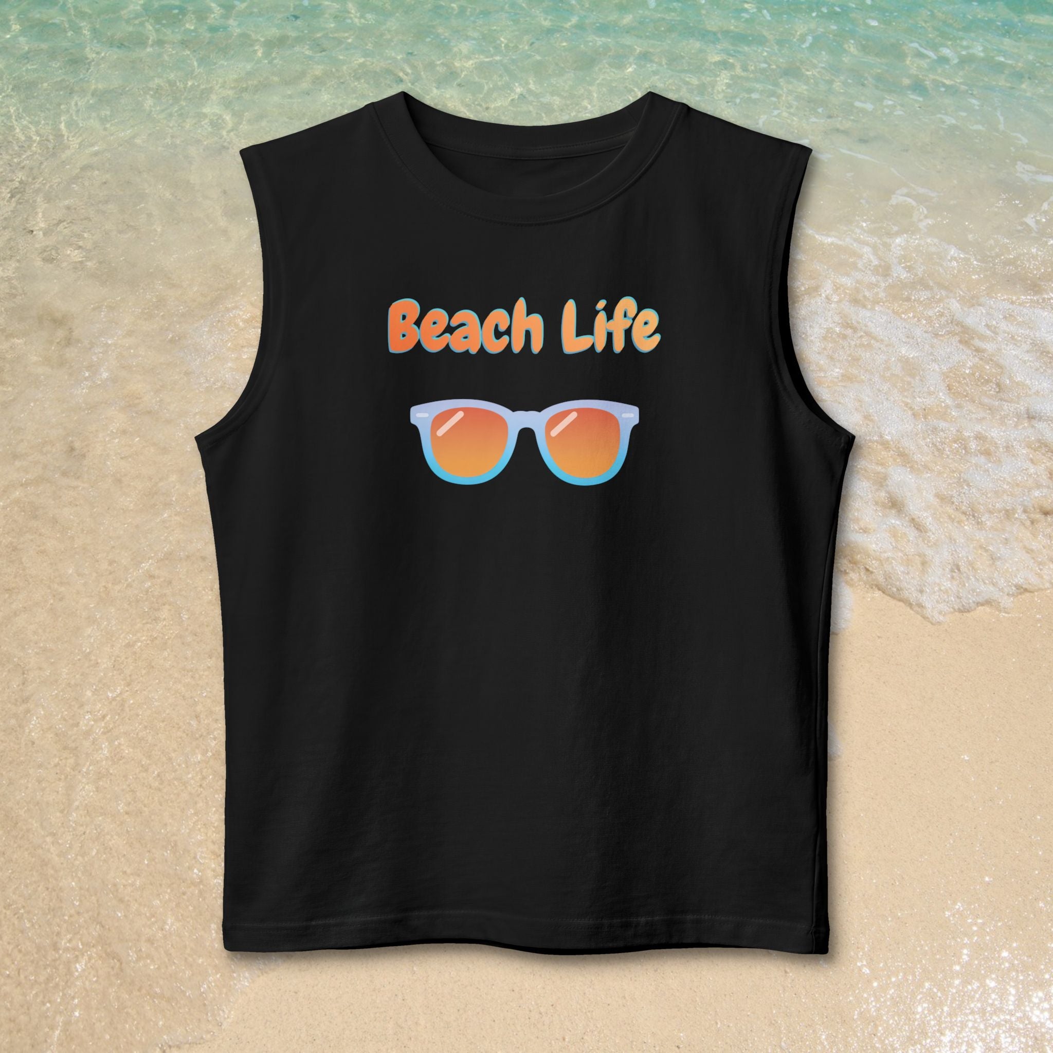 Beach Life Muscle Tank — Sunglasses Graphic Summer Tank Top