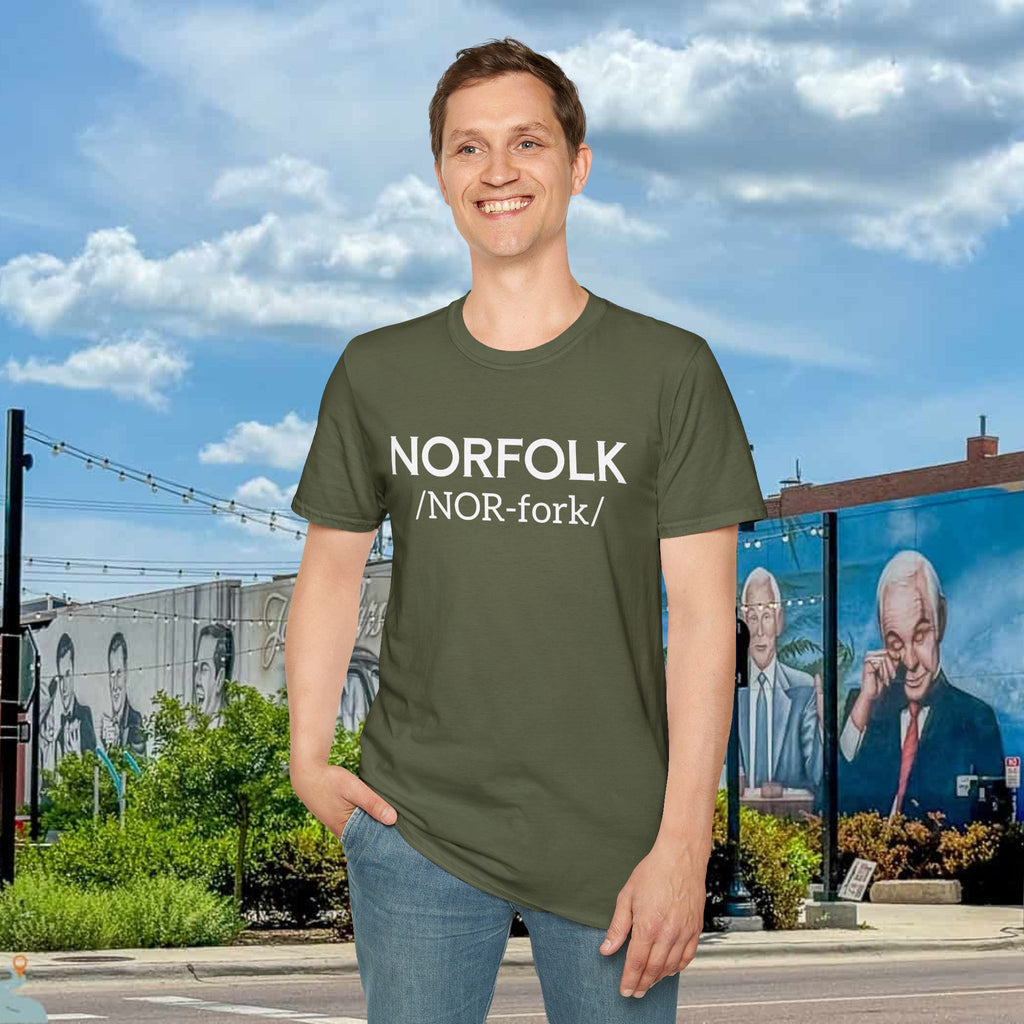 Norfolk Pronunciation T-Shirt — "NOR-fork" City Pride Tee